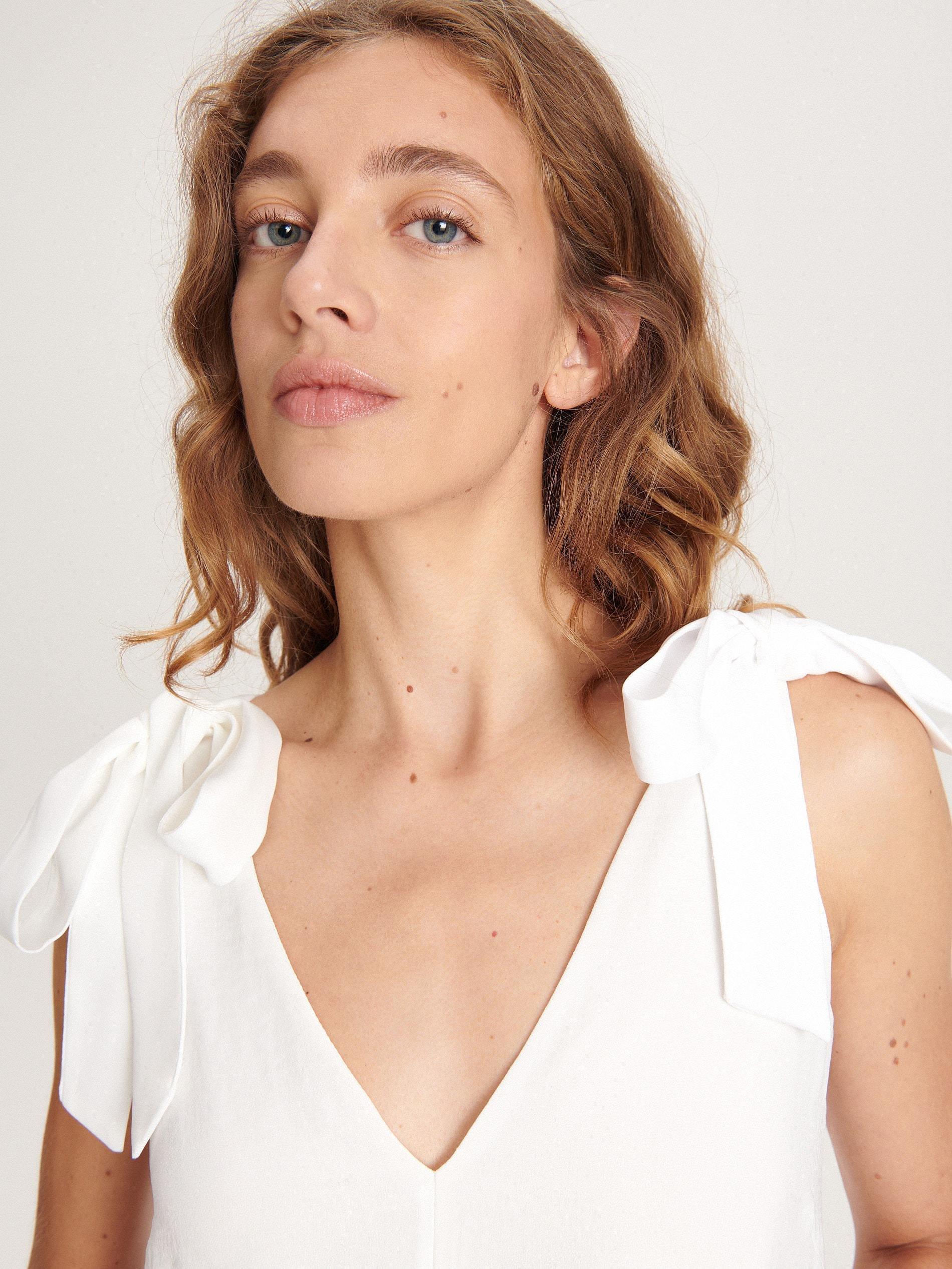 White Tie Waist Dress, , large image number 2