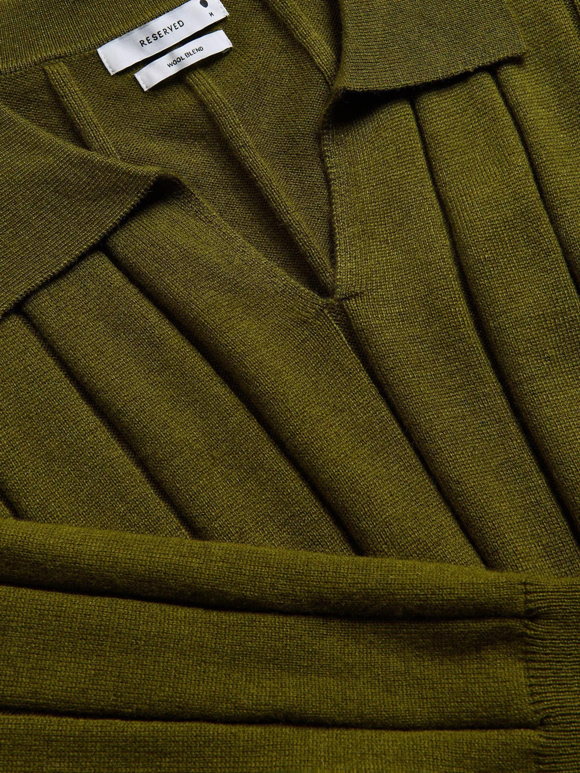 OLIVE Wool blend polo jumper, Khaki, large image number 1