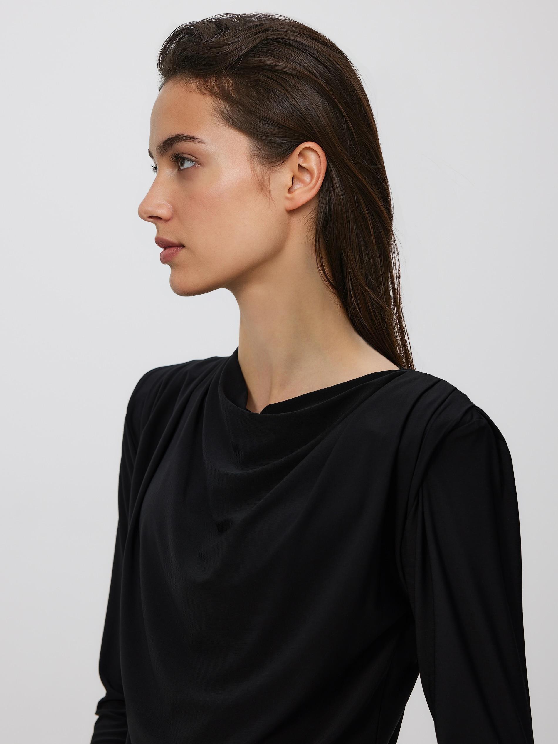 Black Blouse With Shoulder Pads, Black, large image number 1