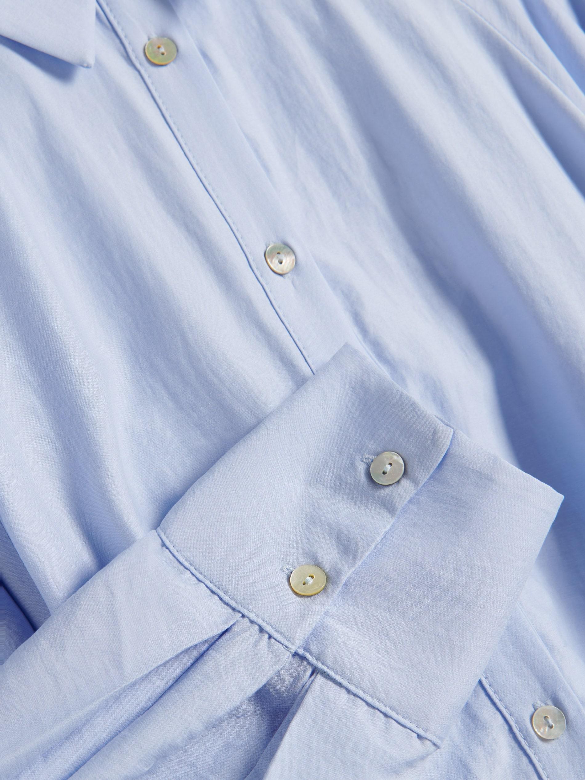 Blue Lyocell Blend Shirt Dress, , large image number 2