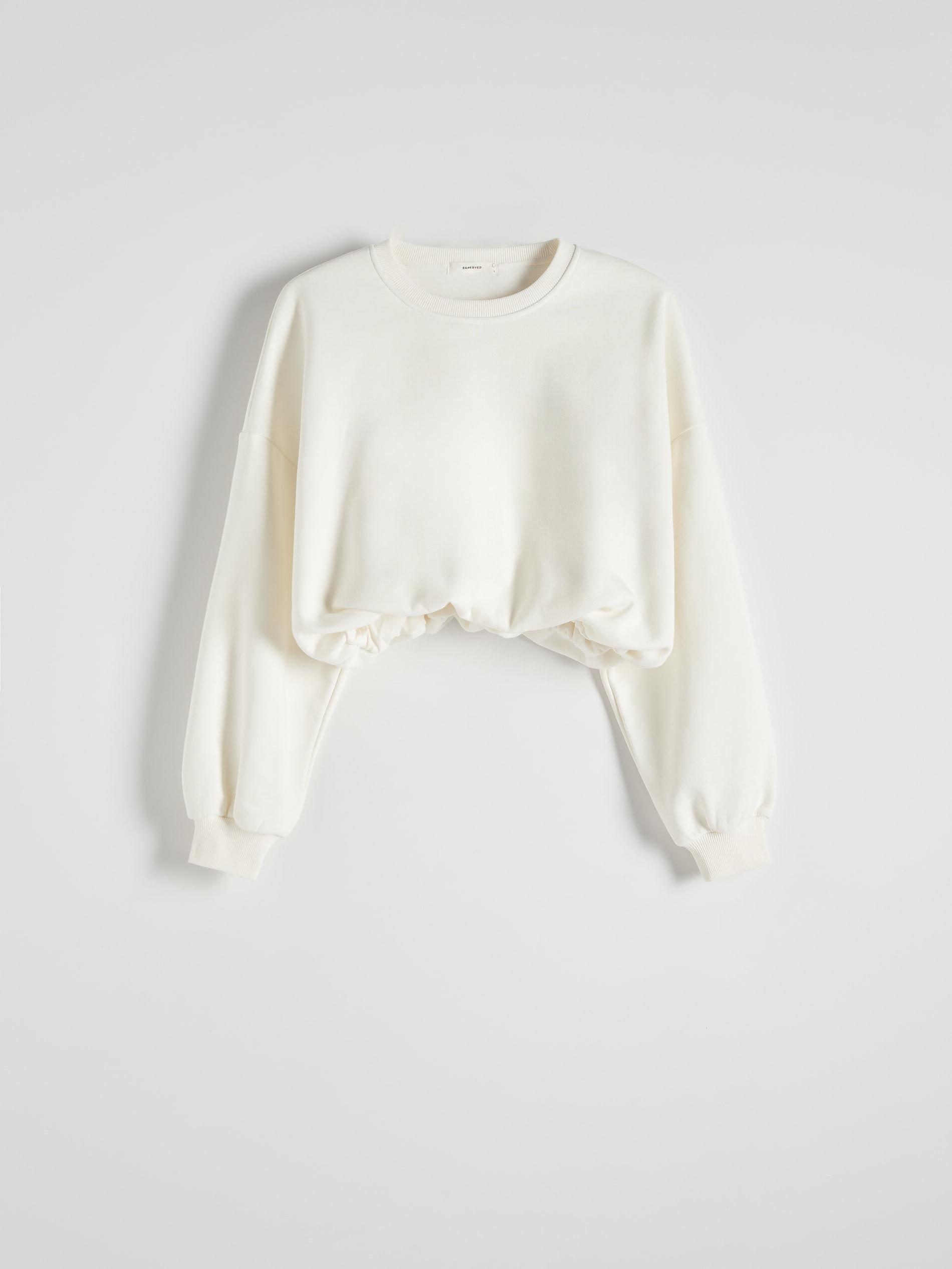 White Cropped Sweatshirt, , large image number 4