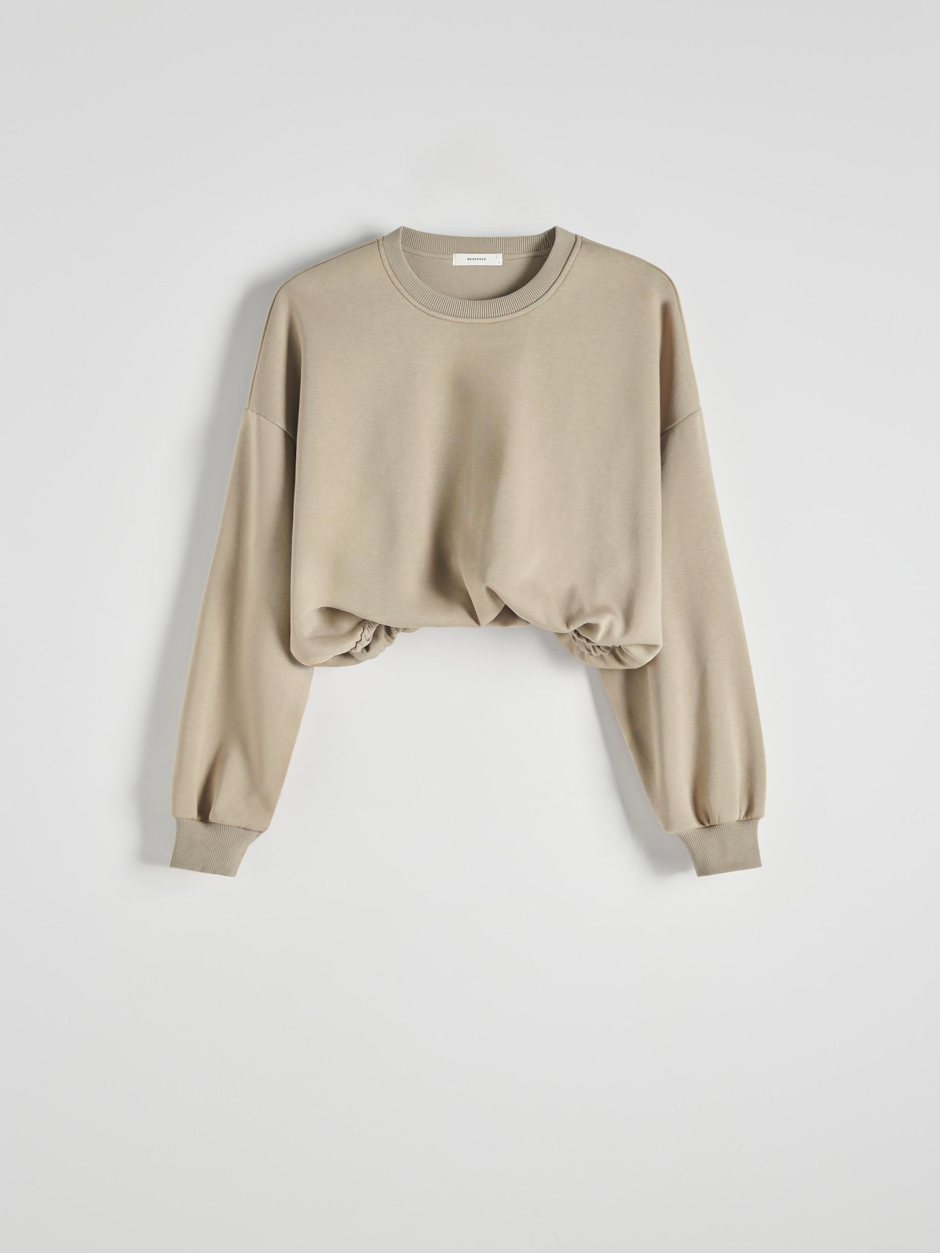Beige Crop Sweater, , large image number 1