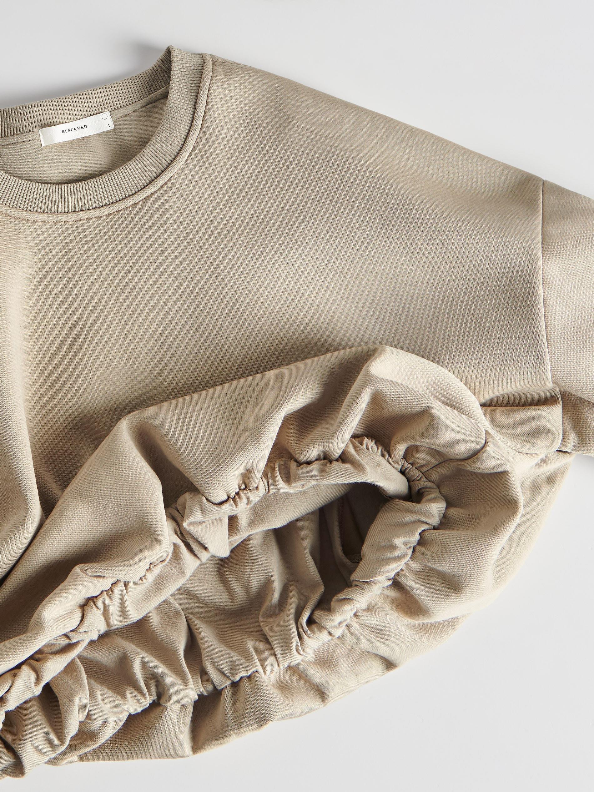 Beige Crop Sweater, , large image number 3