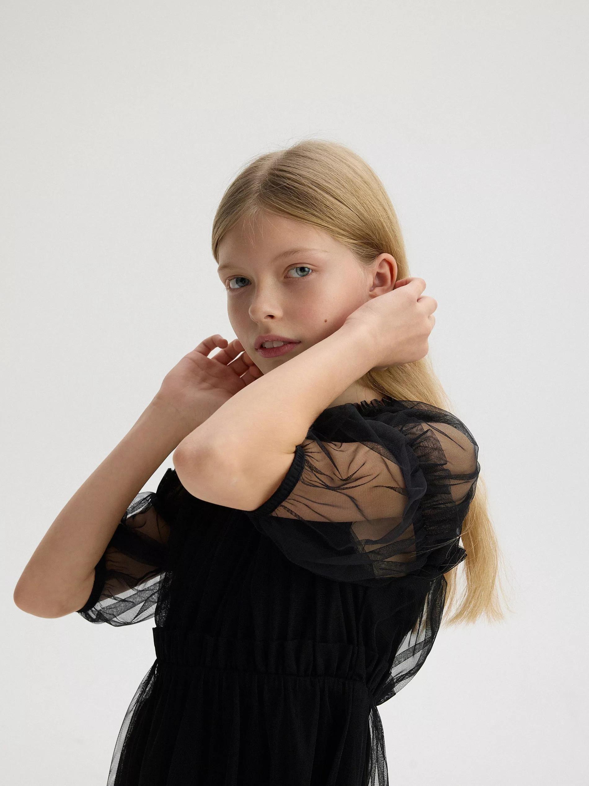 Black Tulle Dress, Kids Girls, , large image number 2