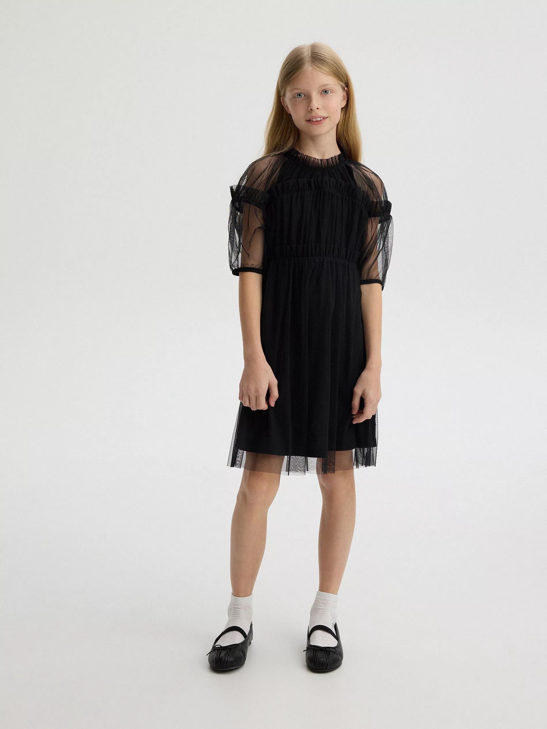 Black Tulle Dress, Kids Girls, , large image number 5