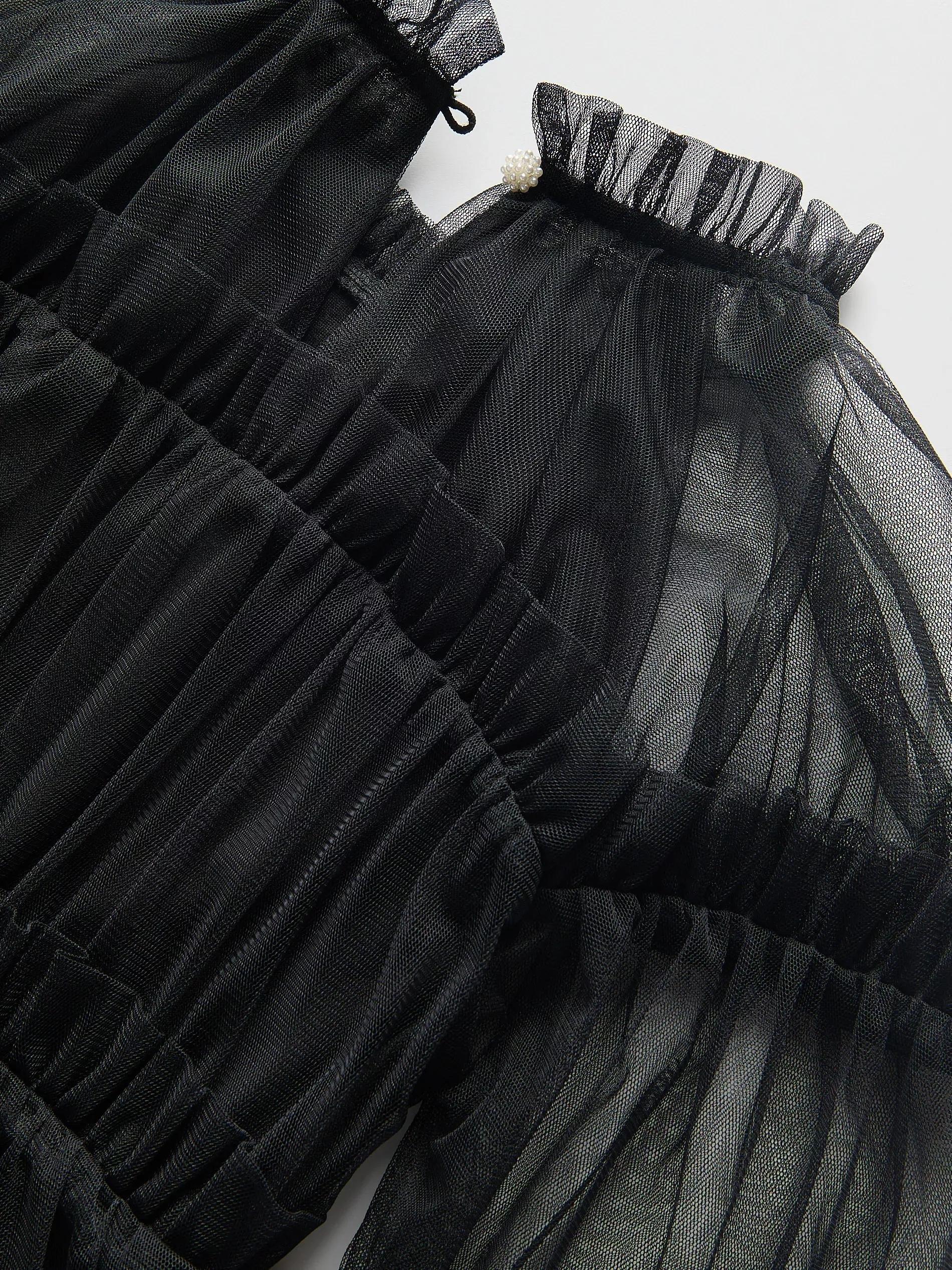 Black Tulle Dress, Kids Girls, , large image number 7