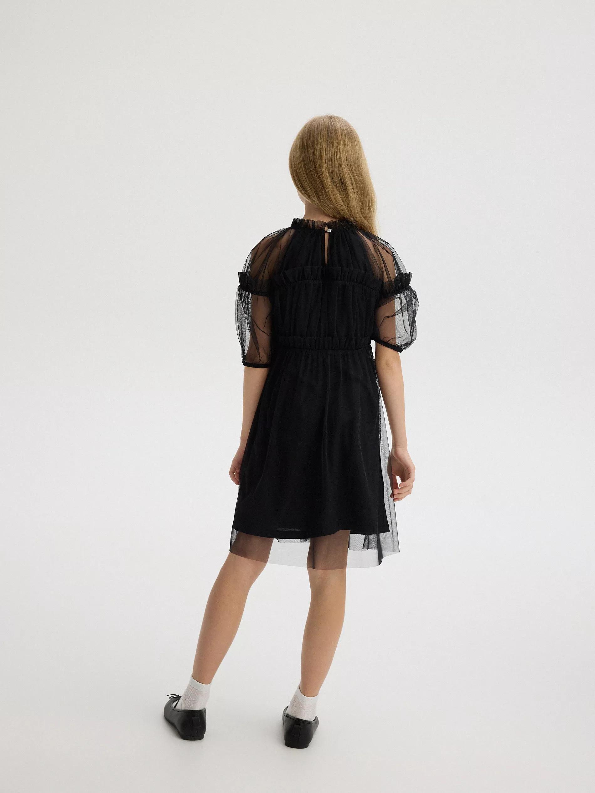 Black Tulle Dress, Kids Girls, , large image number 8