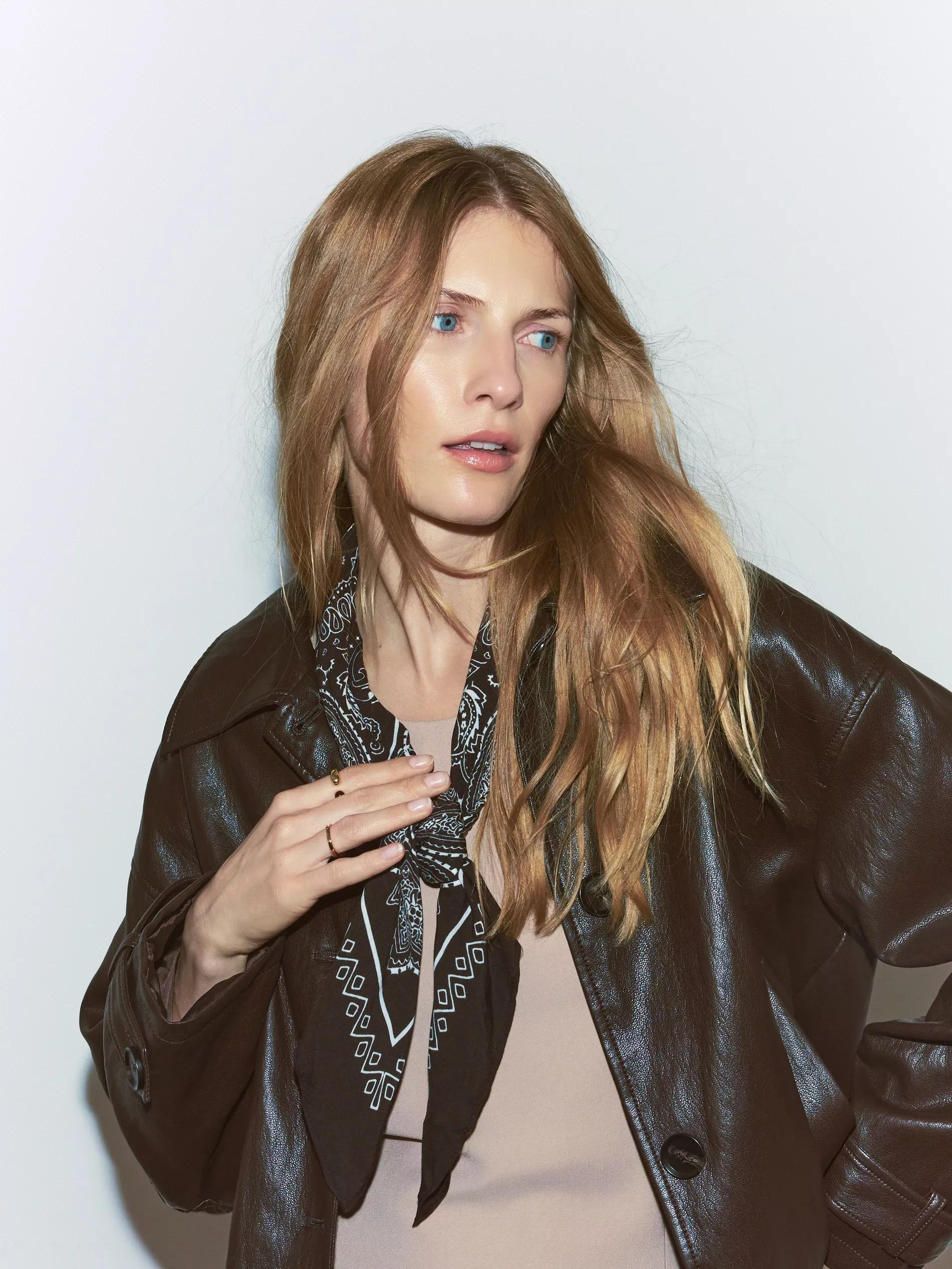 Brown Patterned Neckerchief, Brown, medium