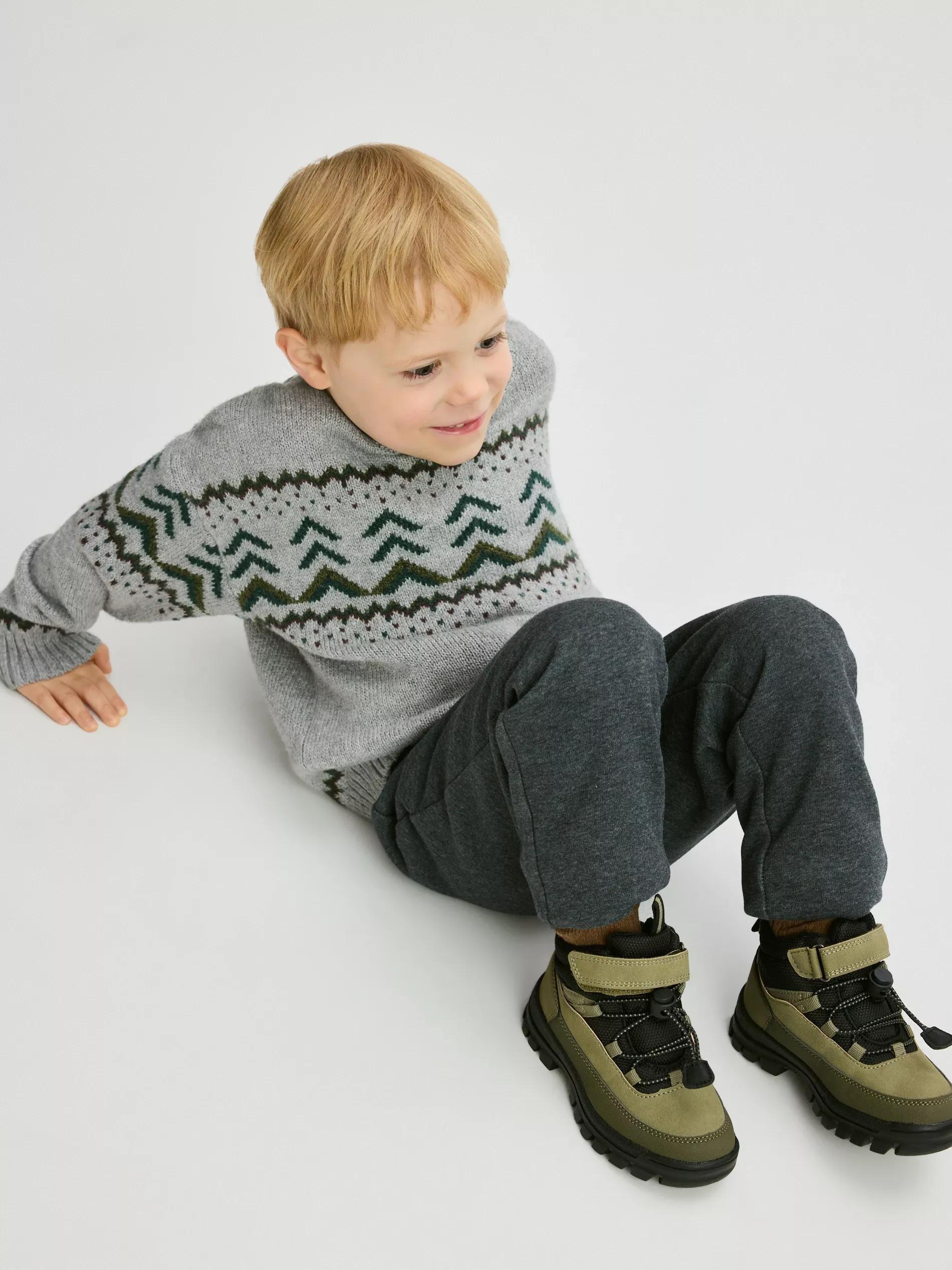 BOYS` TREKKING SHOES MILITARY, Khaki, large image number 4