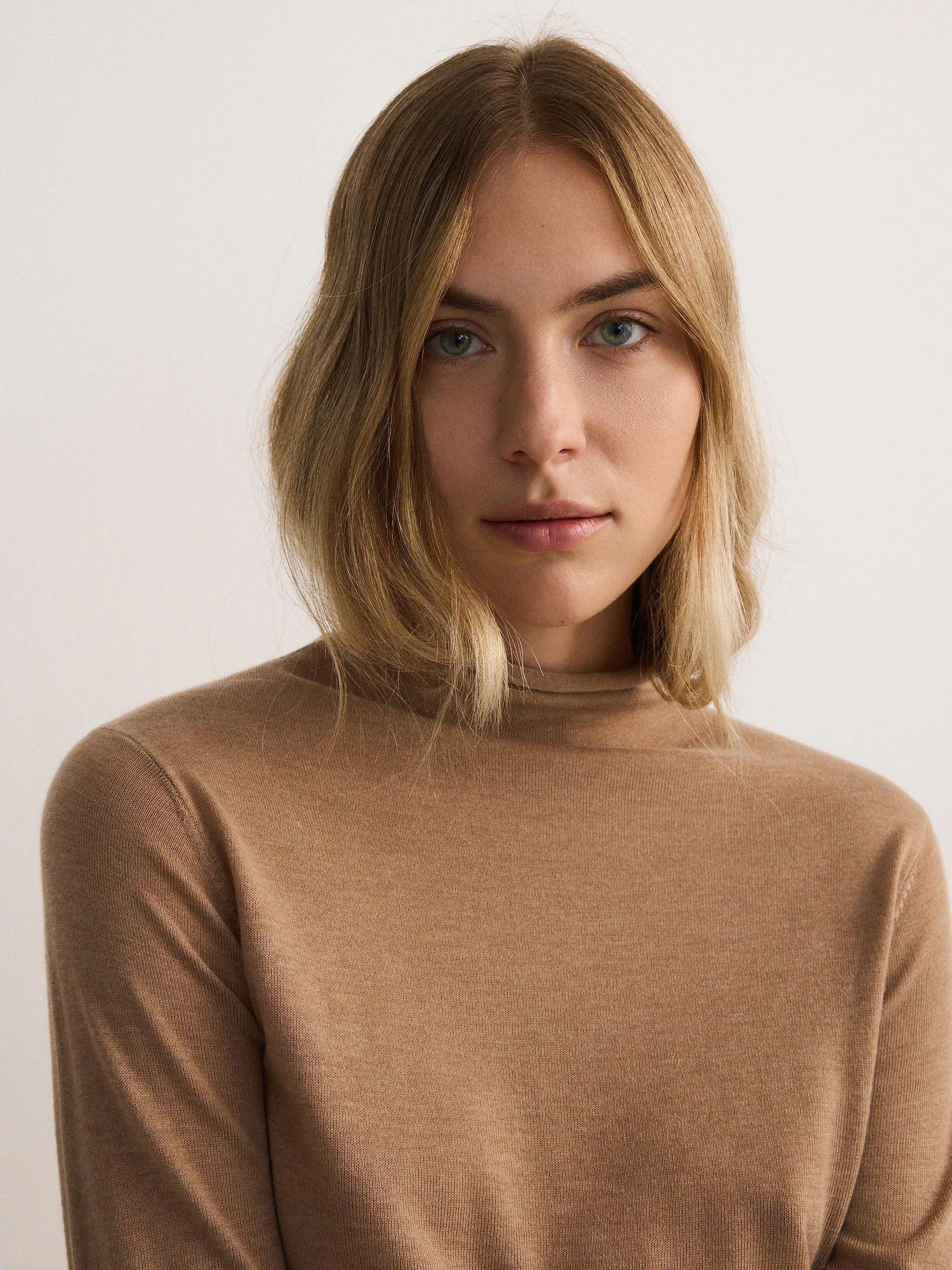 Beige Wool-Blend Sweater, , large image number 0