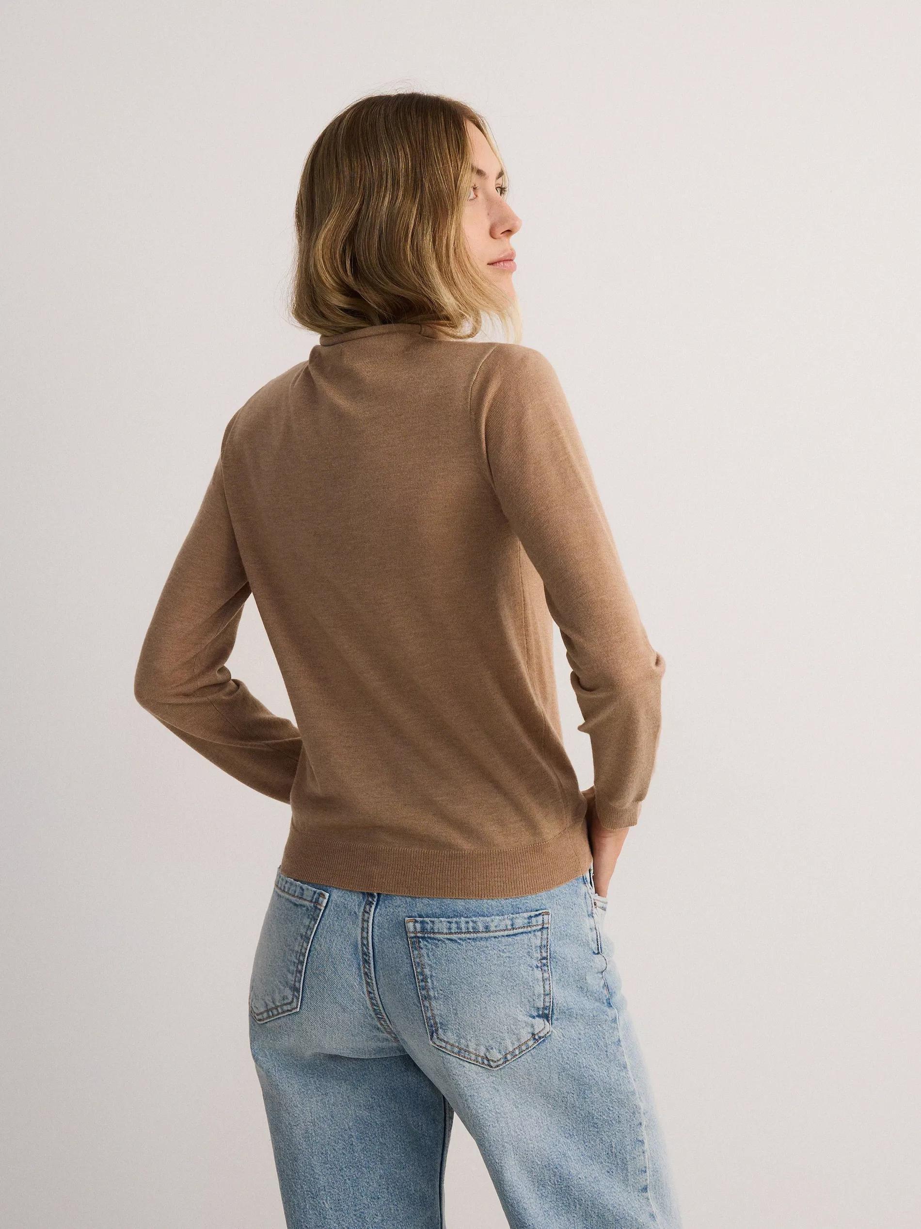 Beige Wool-Blend Sweater, , large image number 3