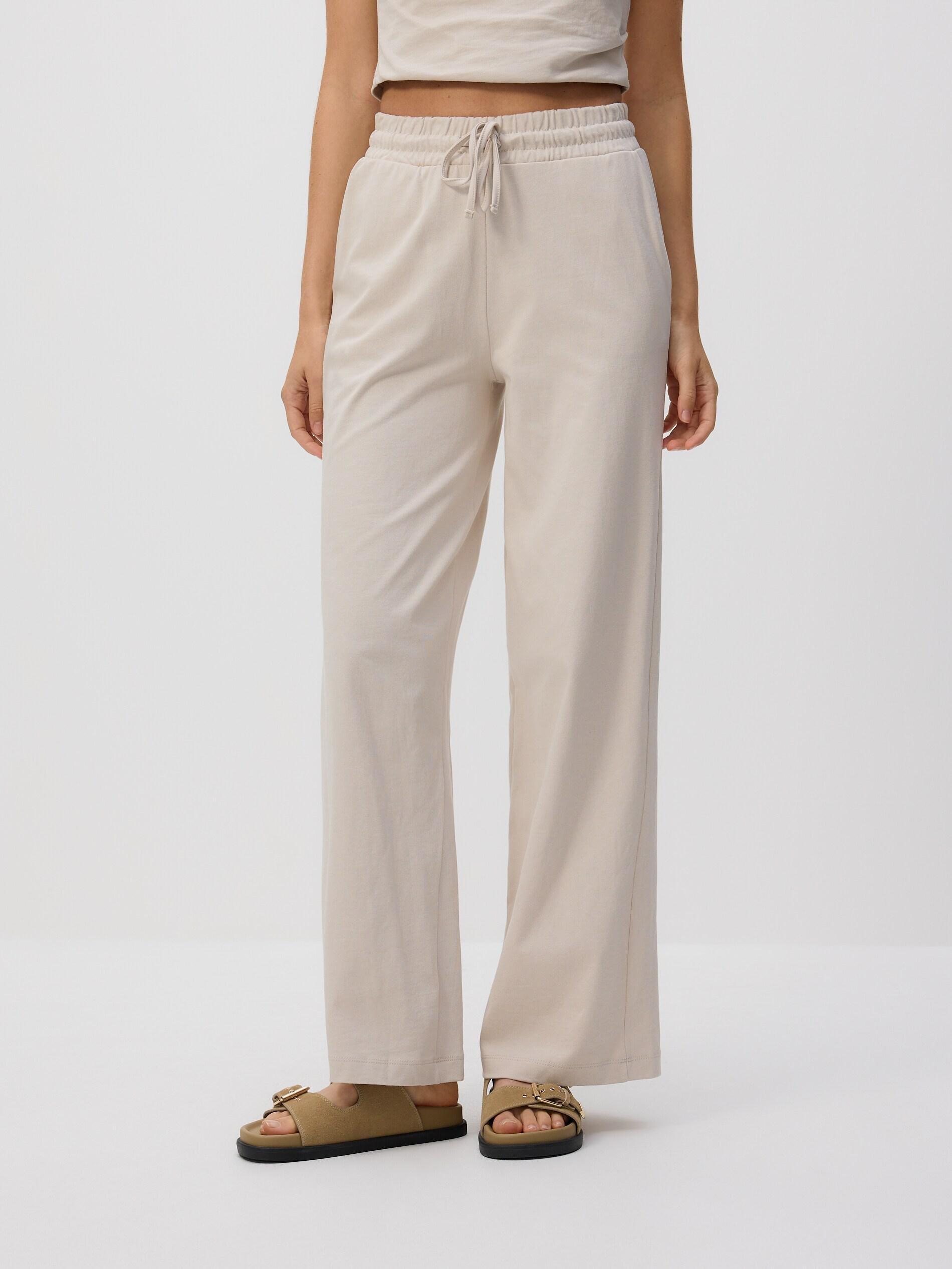 Beige Cotton Trousers, Ivory, large image number 1