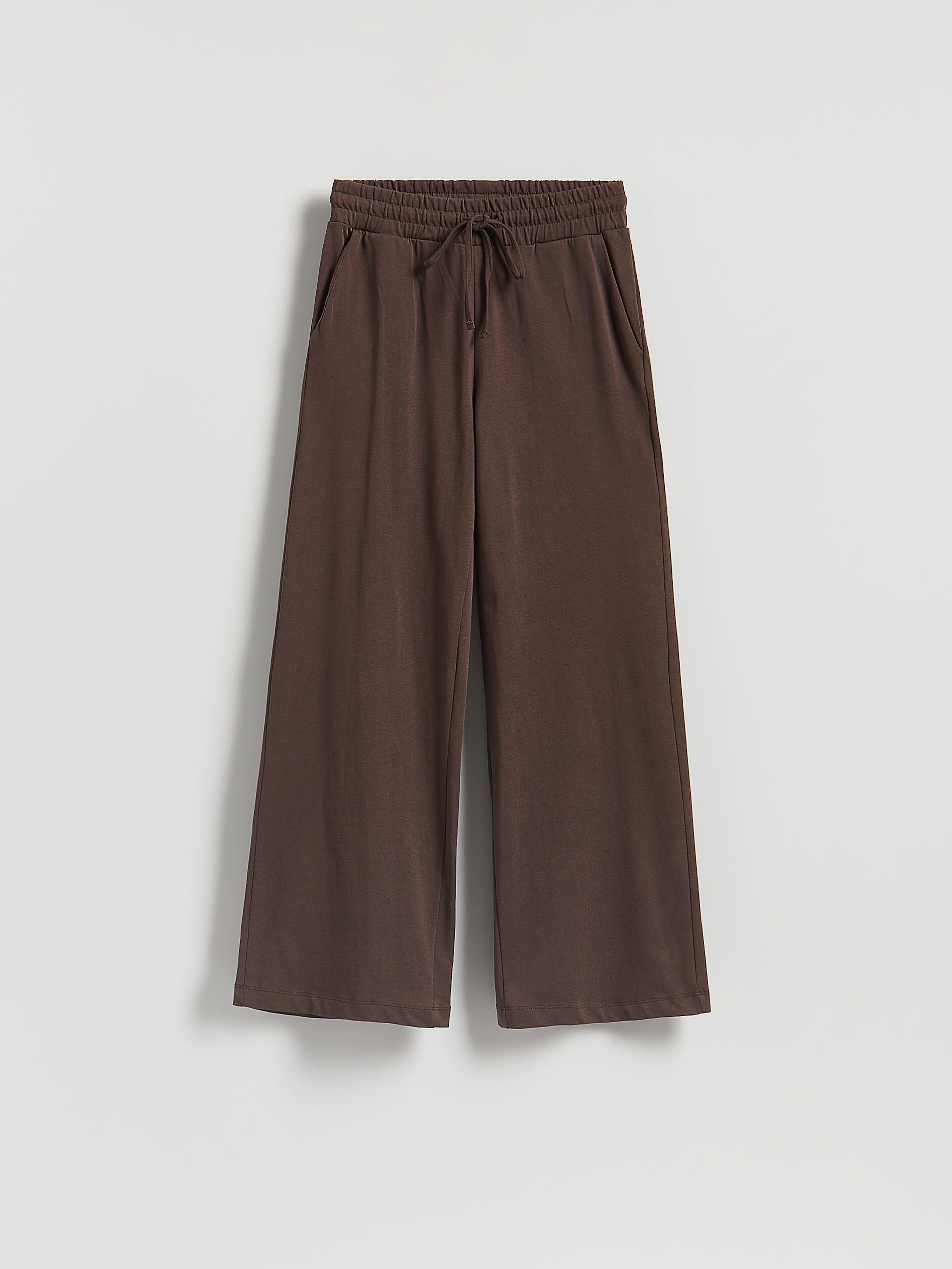 Brown Cotton Trousers, Brown, medium