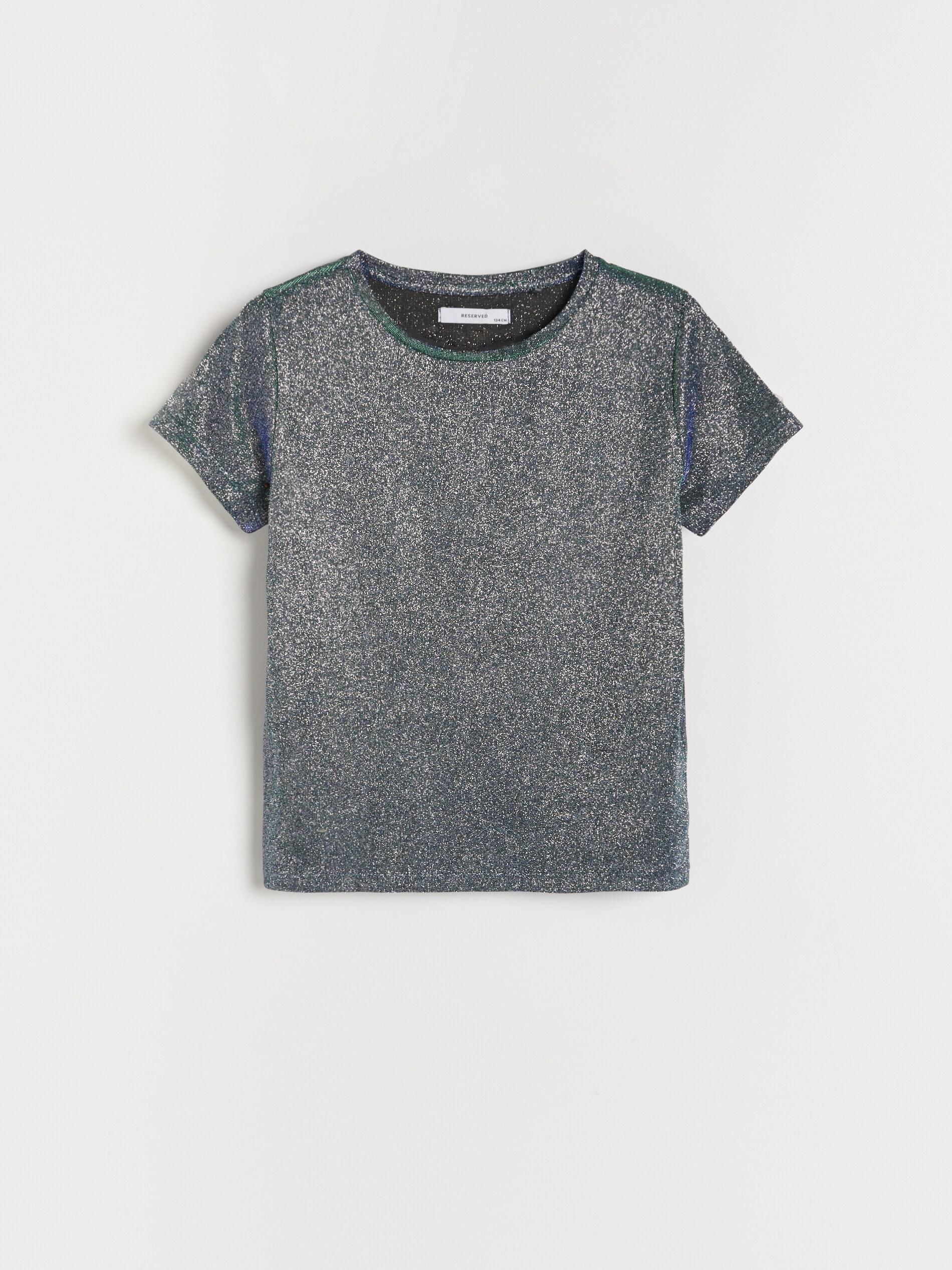 Grey T-Shirt With Lurex Thread, Kids Girl, , large image number 2