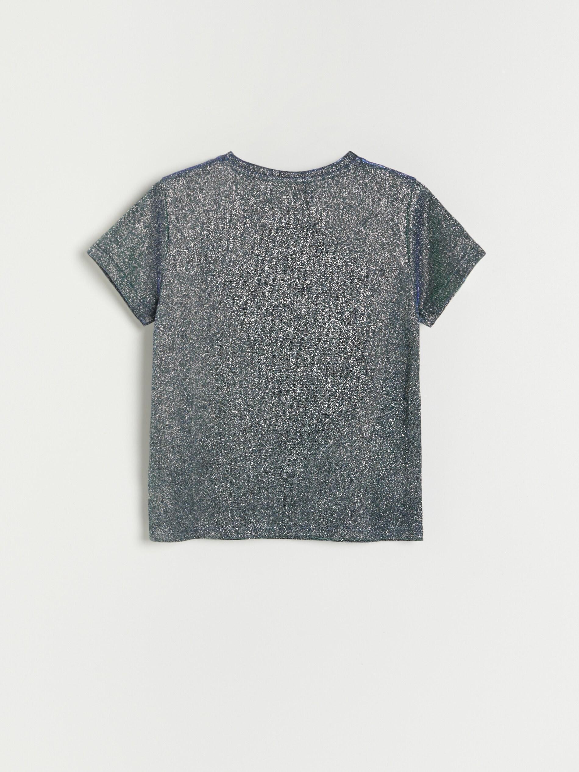 Grey T-Shirt With Lurex Thread, Kids Girl, , large image number 3