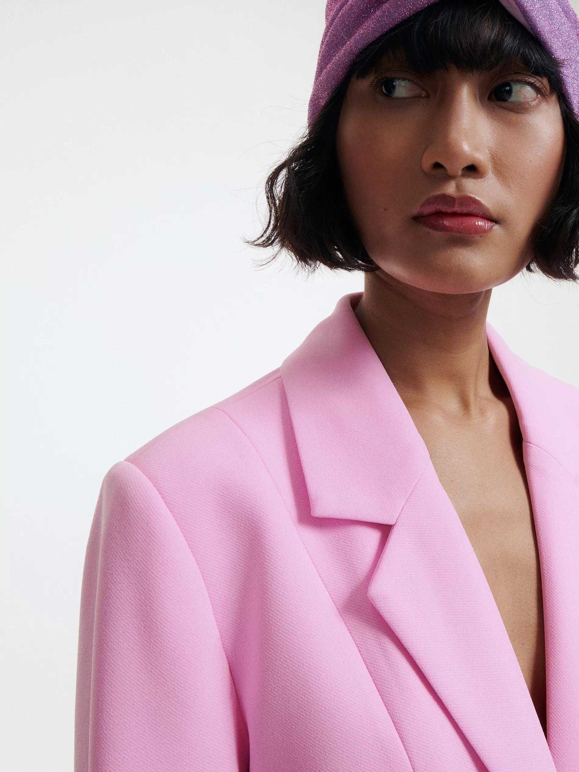 Pastel Pink Plain Blazer, , large image number 2