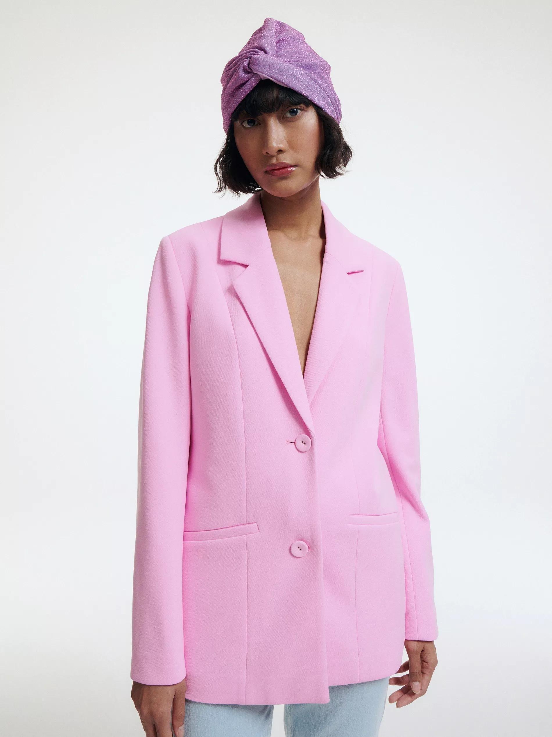 Pastel Pink Plain Blazer, , large image number 3