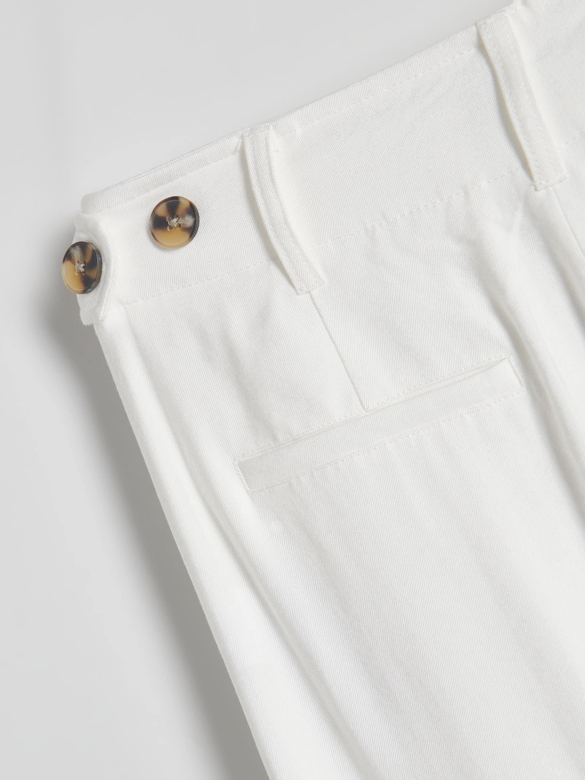 White Viscose Rich Trousers, , large image number 6