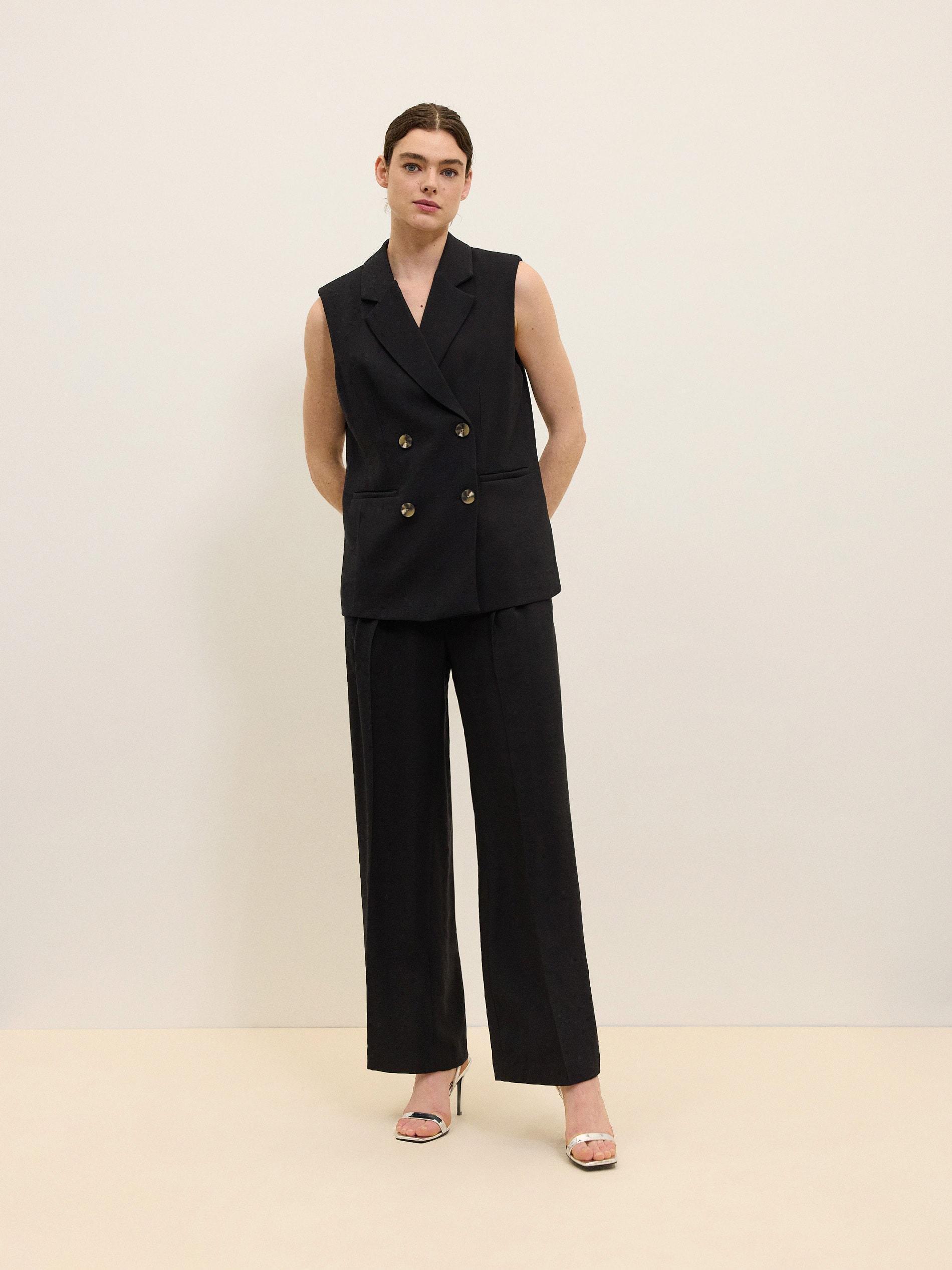 Black Casual Cut Trousers, , large image number 1
