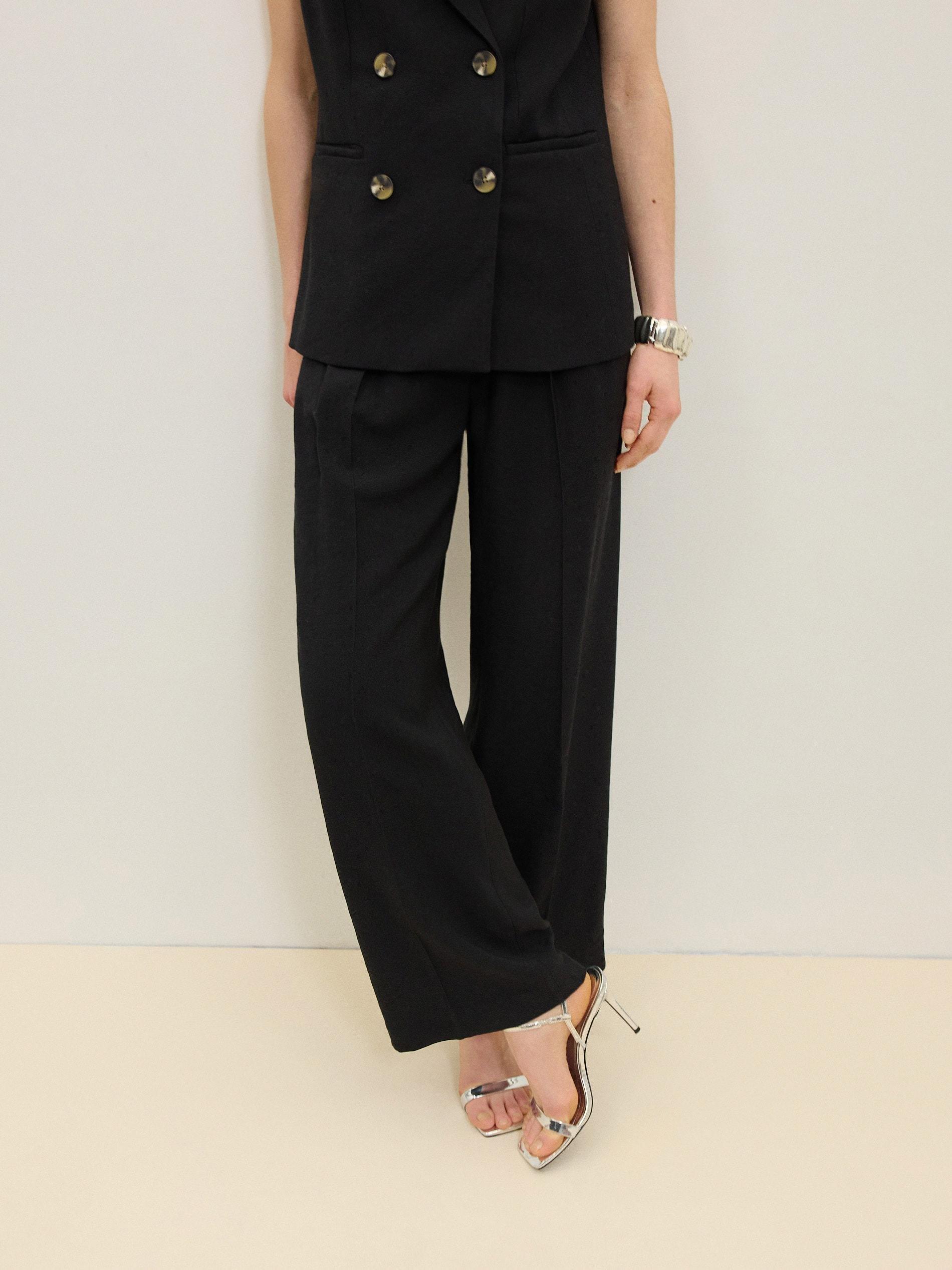 Black Casual Cut Trousers, , large image number 2