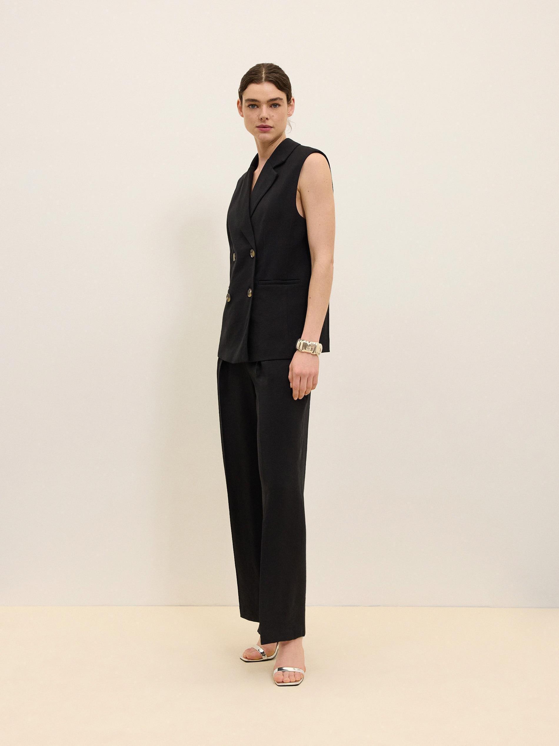 Black Casual Cut Trousers, , large image number 3