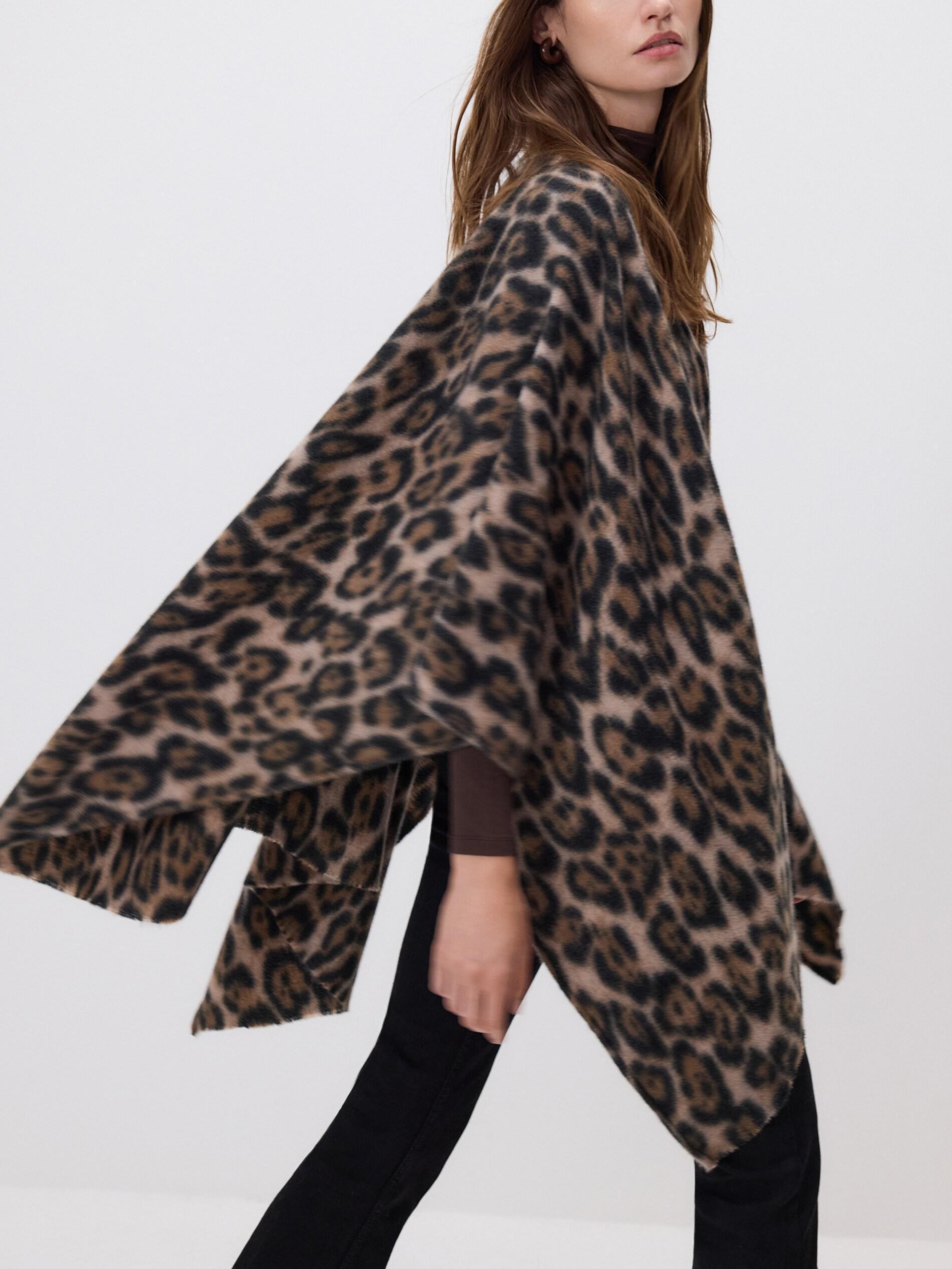 Multicolor Printed Poncho, Multicolor, medium