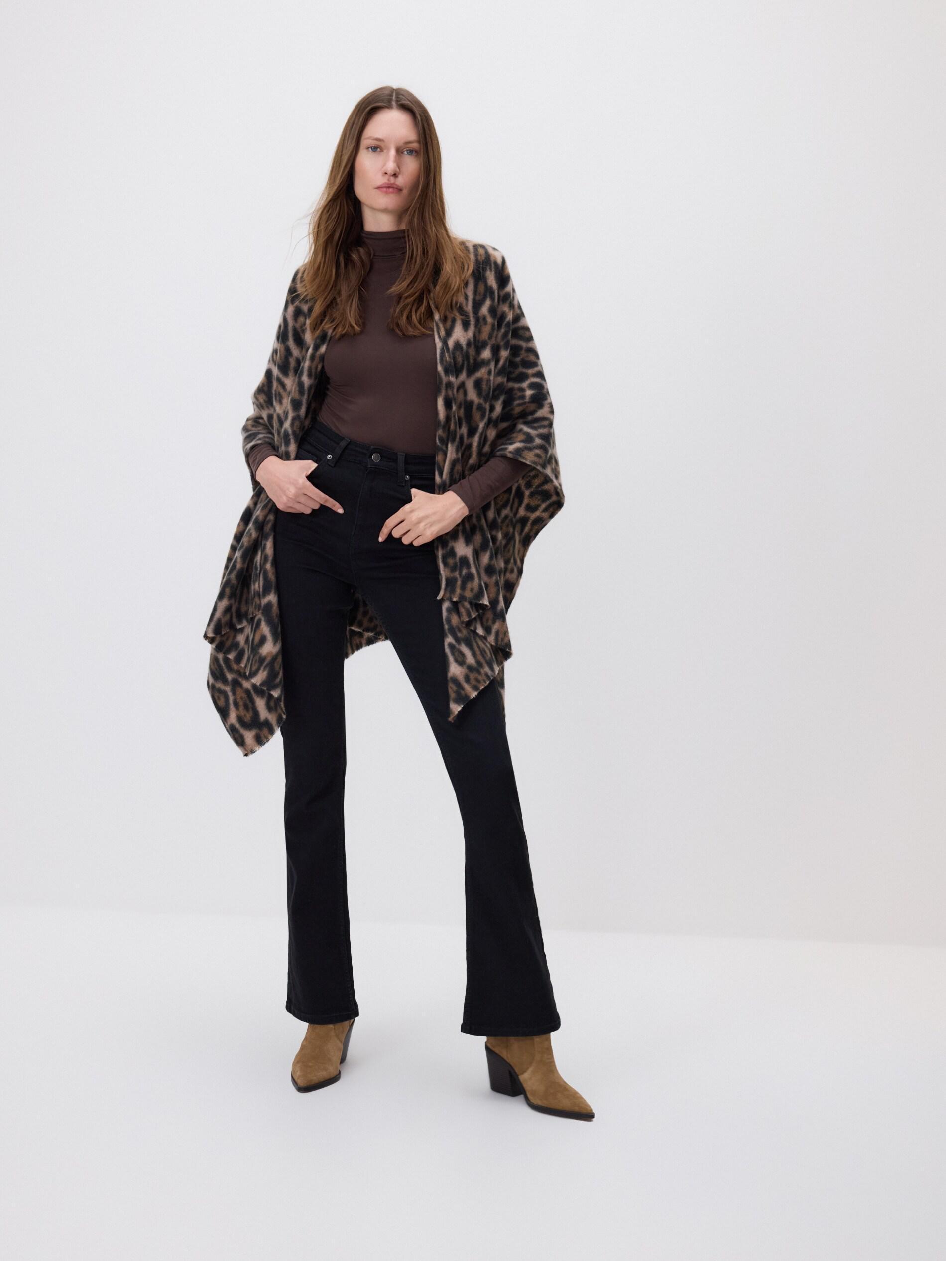 Multicolor Printed Poncho, Multicolor, large image number 1