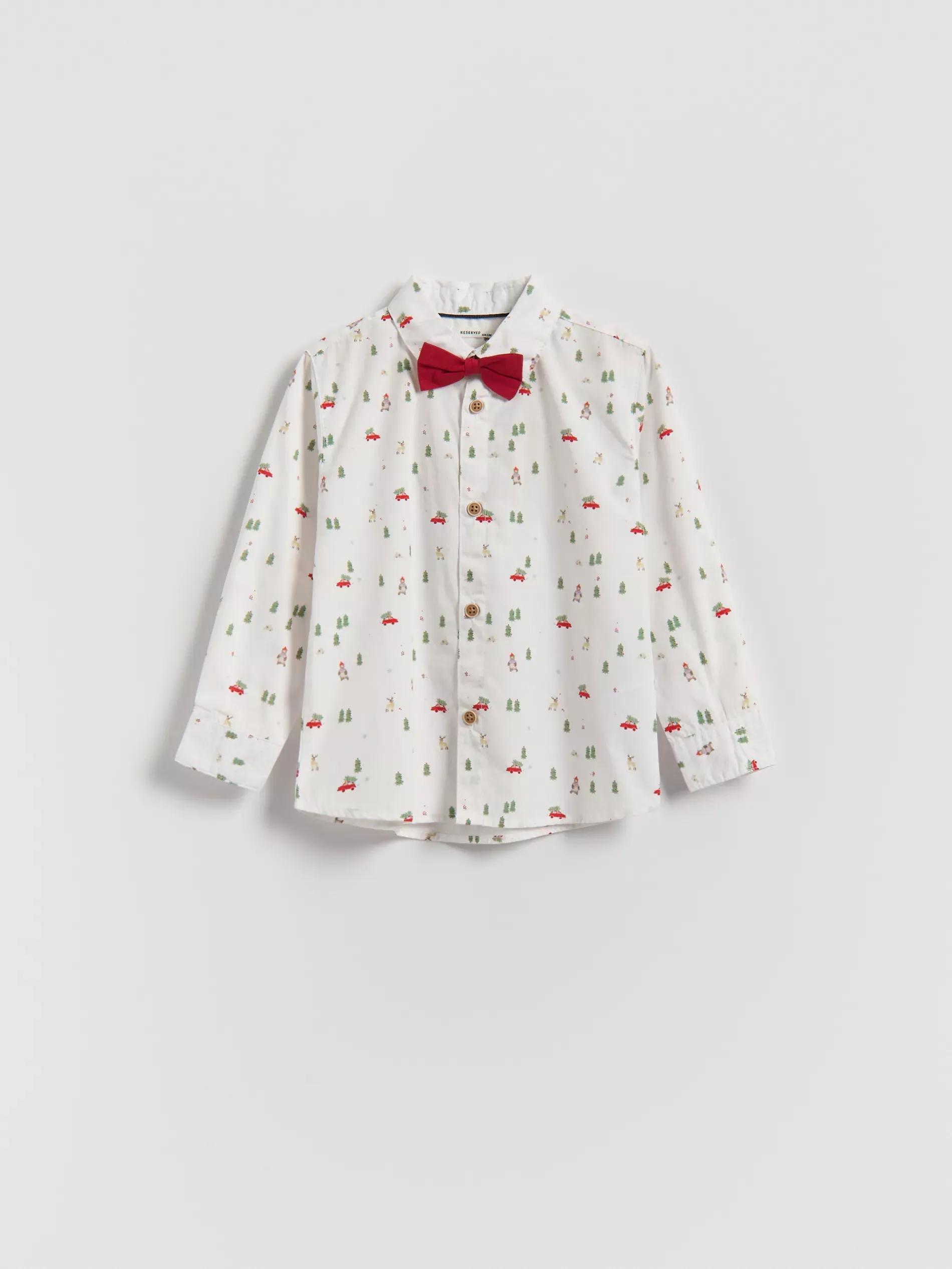 White Christmas All Over Shirt, White, medium