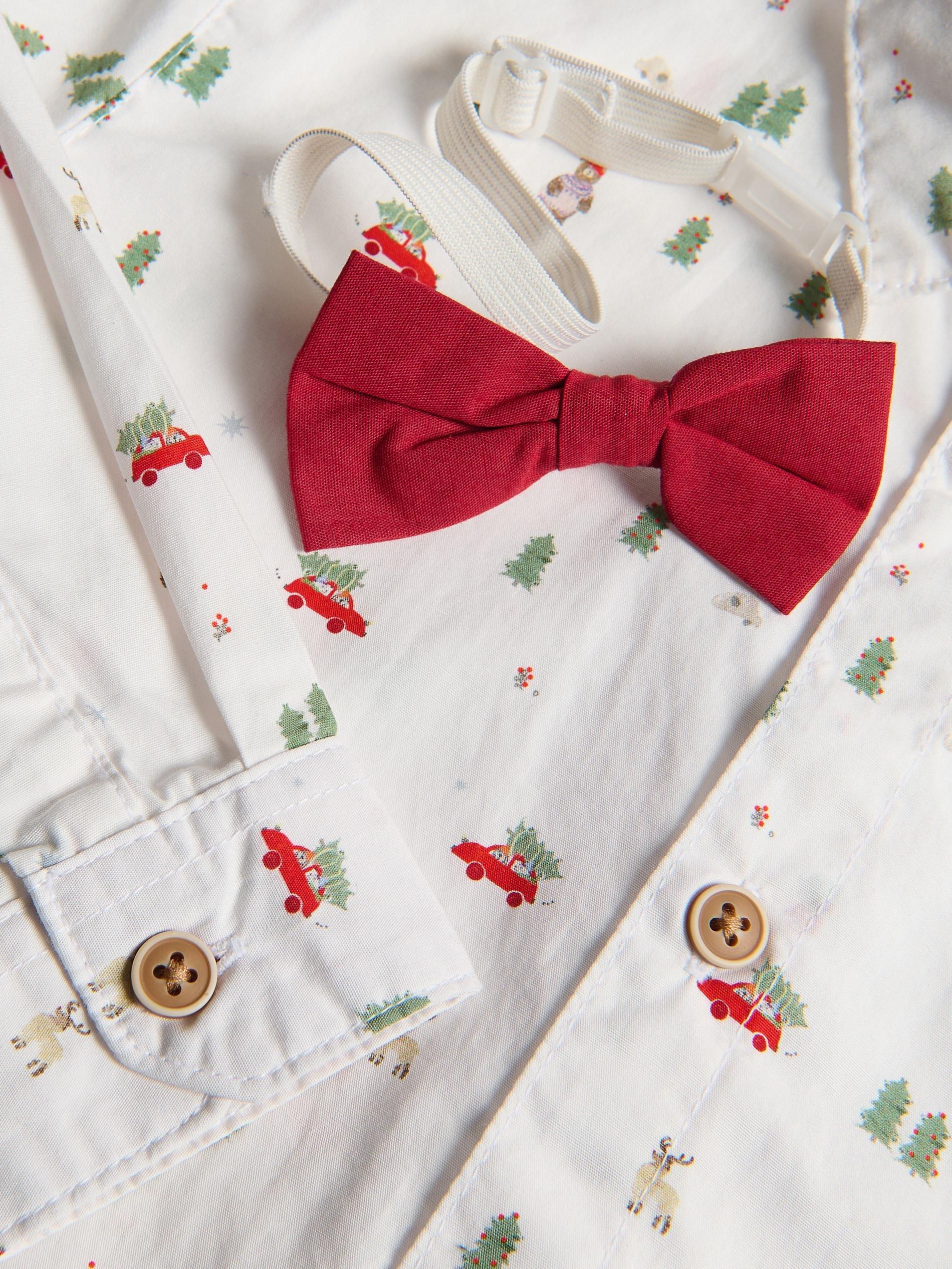 White Christmas All Over Shirt, White, medium