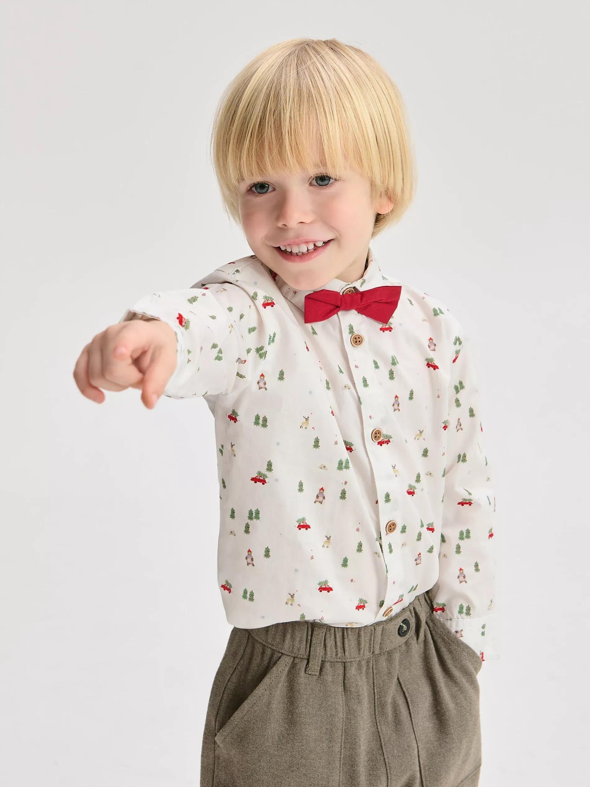 White Christmas All Over Shirt, White, large image number 3