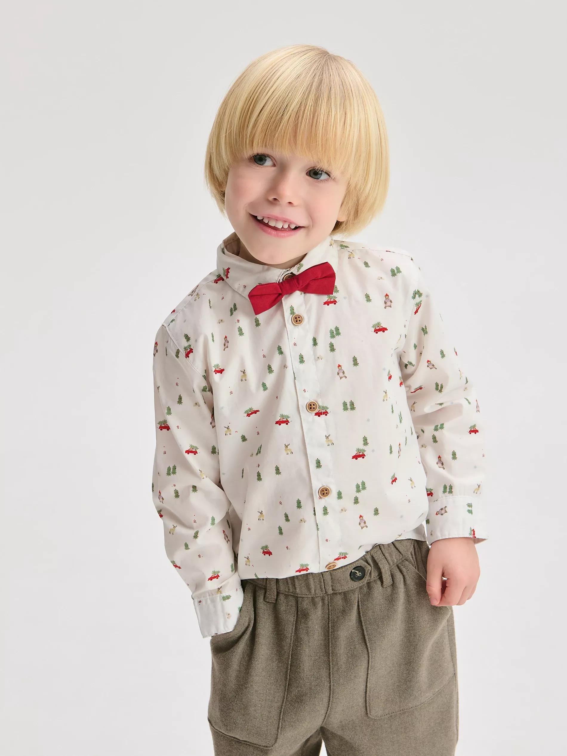 White Christmas All Over Shirt, White, large image number 4