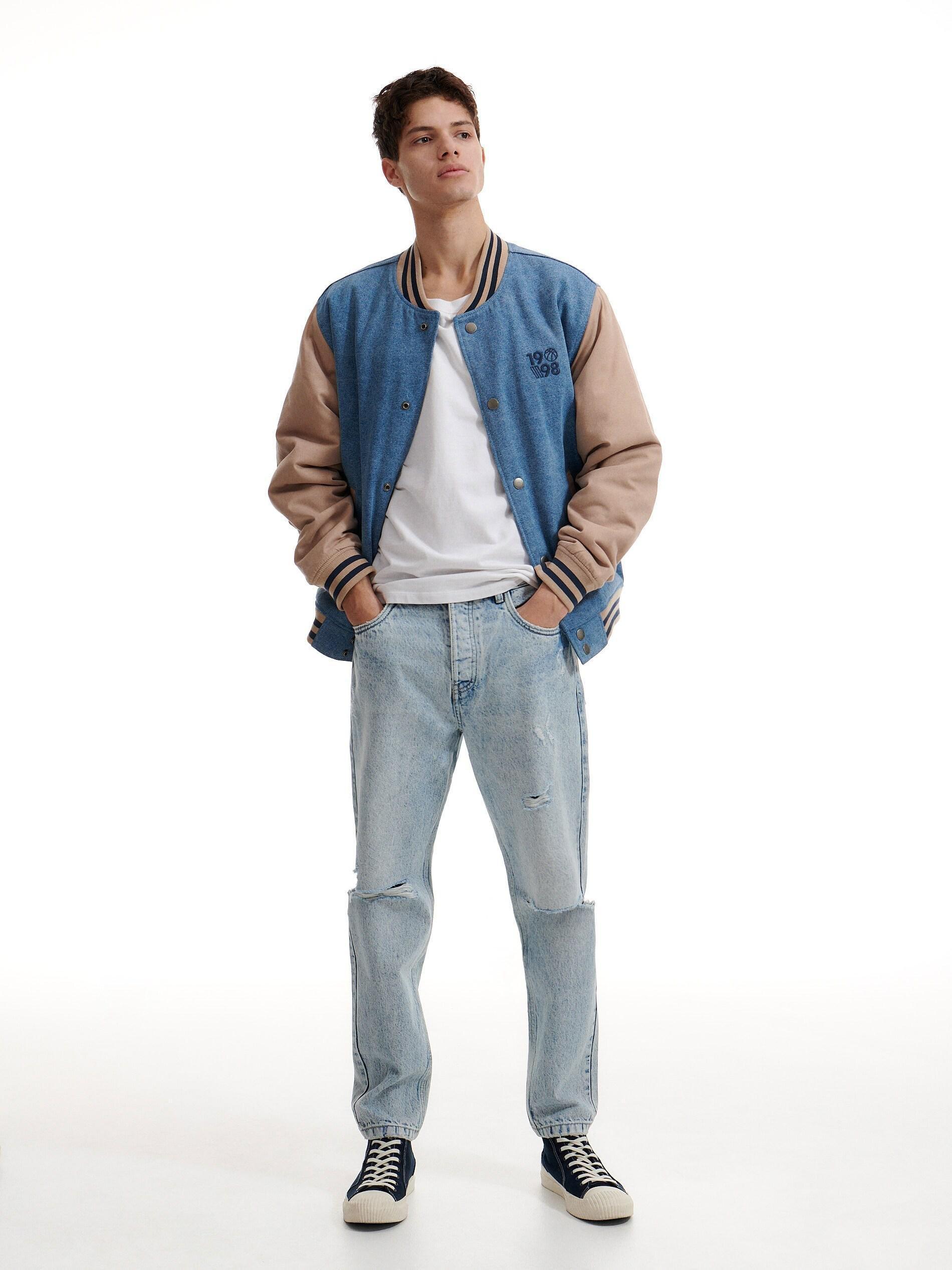 Blue Ripped Carrot Jeans, , large image number 0
