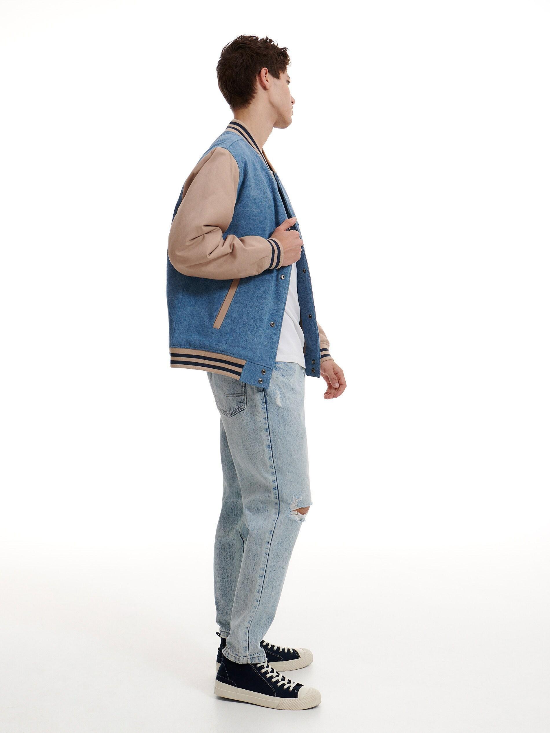 Blue Ripped Carrot Jeans, , large image number 1