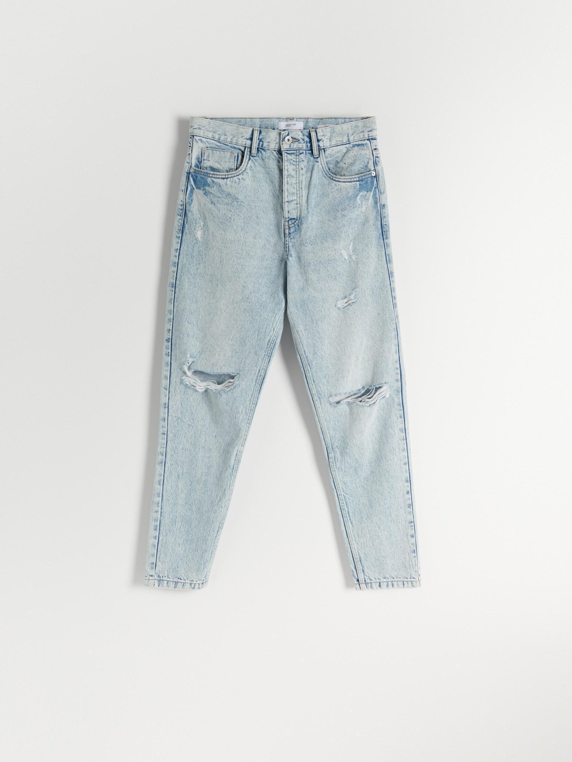 Blue Ripped Carrot Jeans, , large image number 4