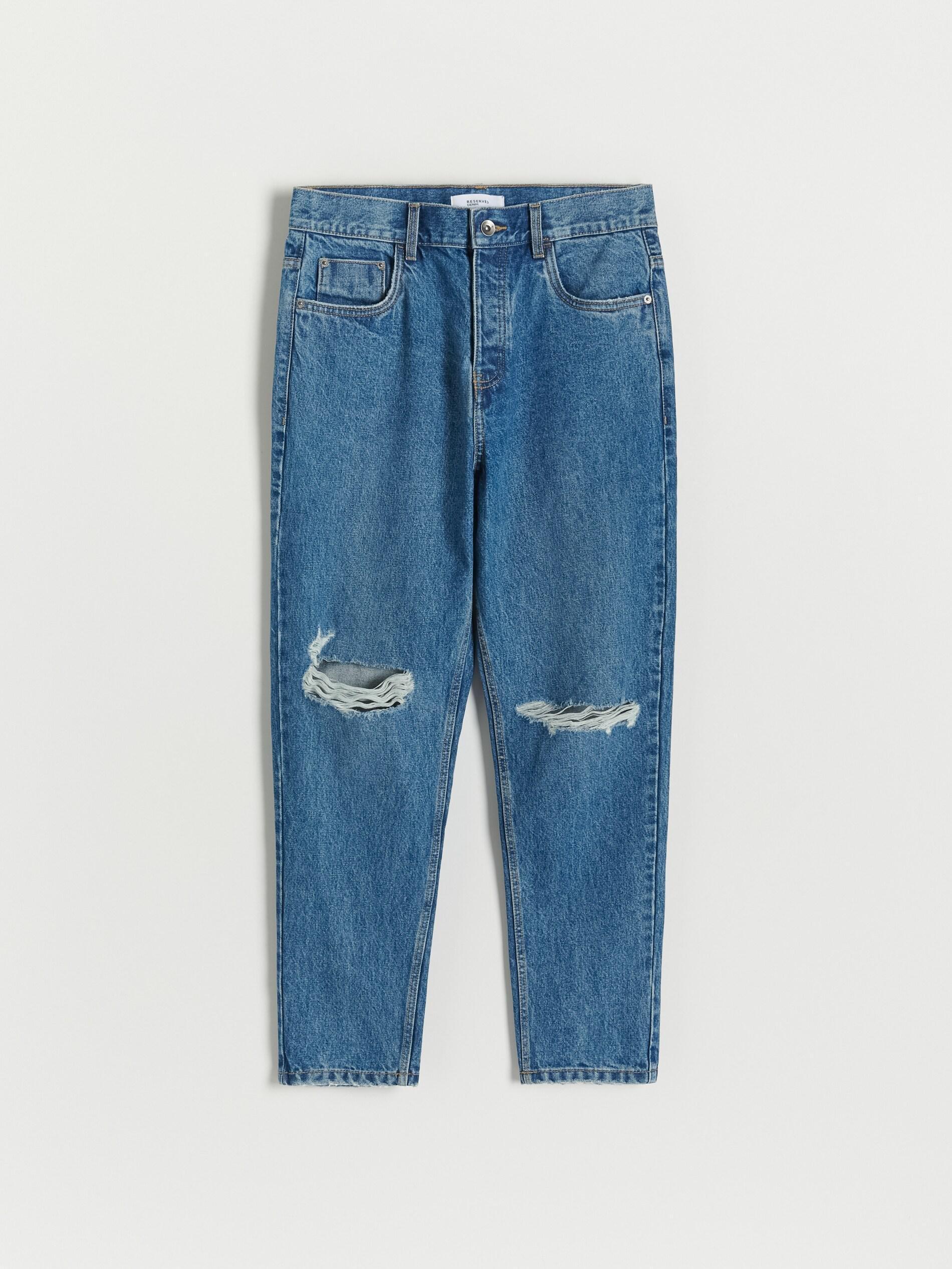 Blue Ripped Carrot Jeans, , large image number 4