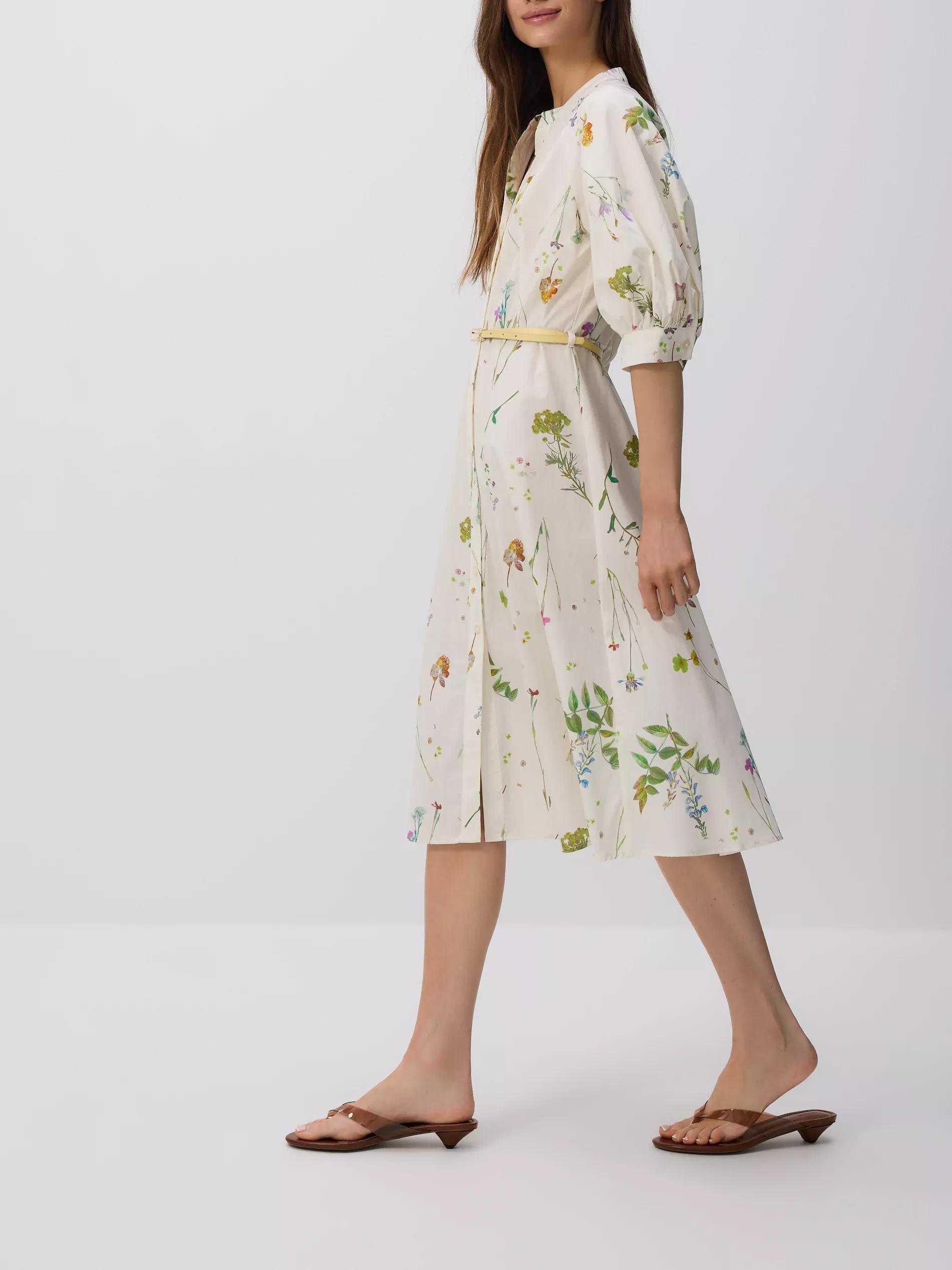 Multicolour Midi Dress With Floral Pattern, Multicolor, medium