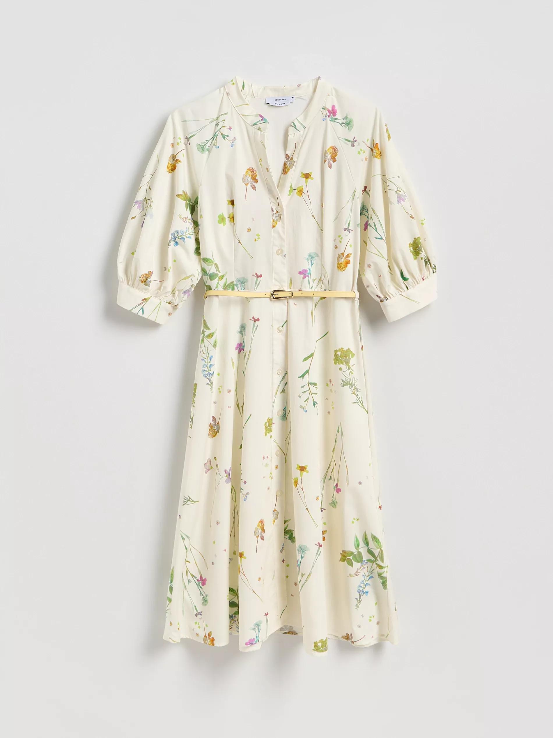 Multicolour Midi Dress With Floral Pattern, Multicolor, large image number 4