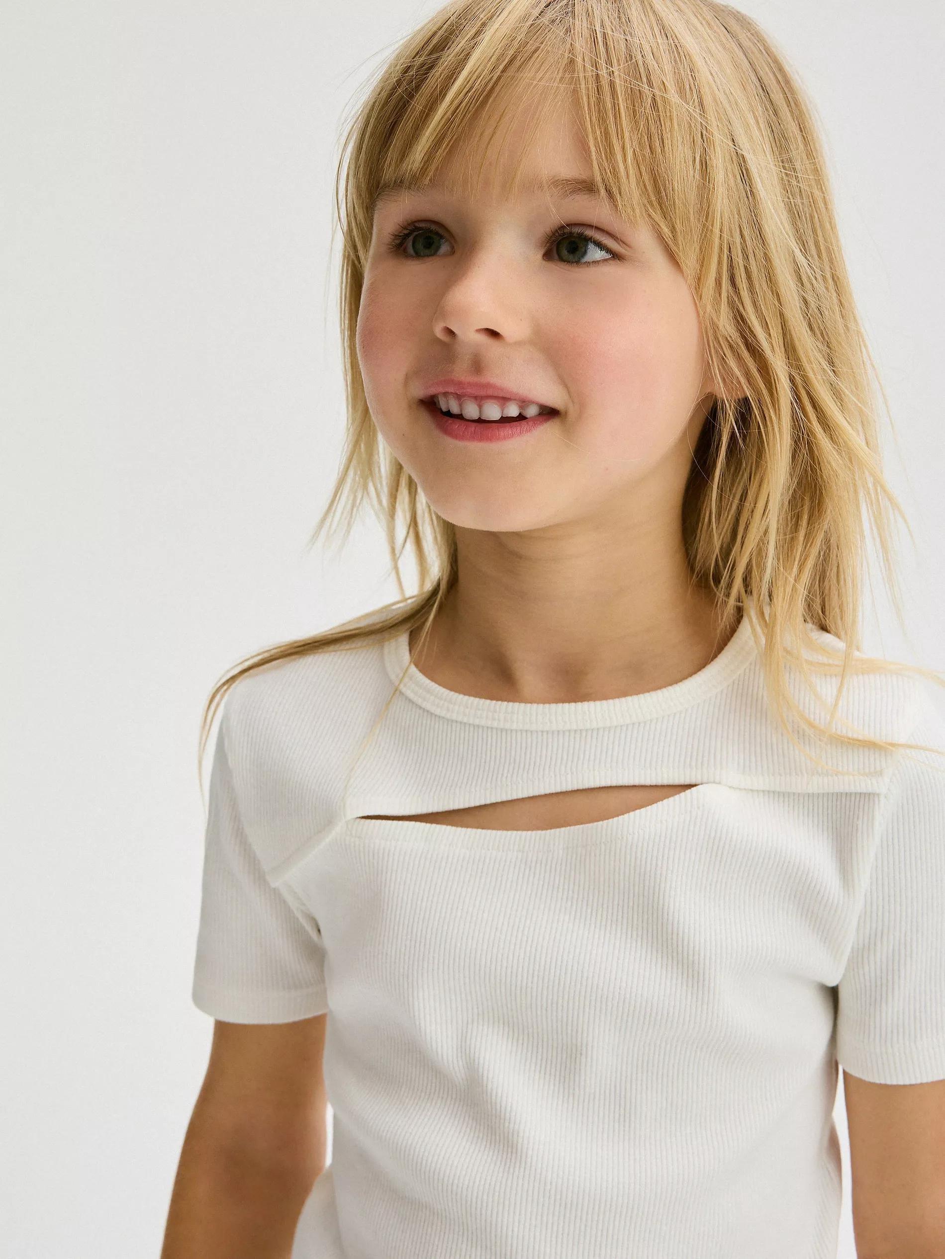 White Shoulder T Shirt, , large image number 2