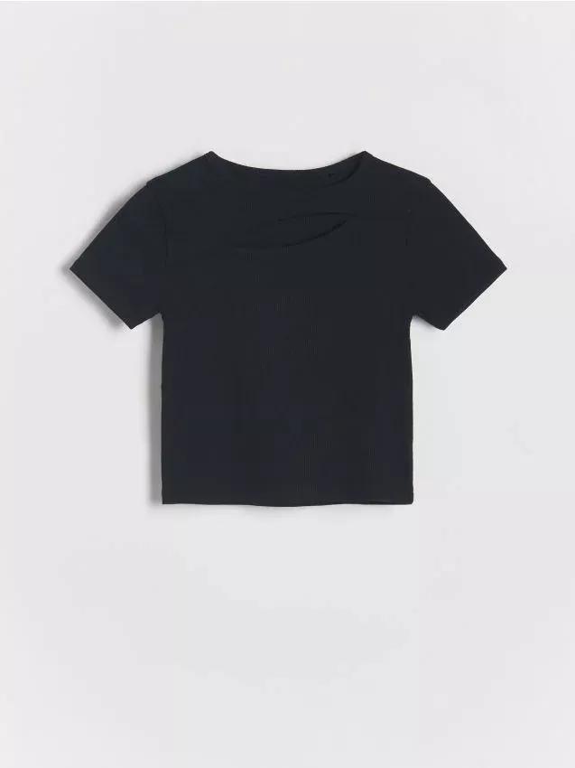 Black Shoulder T Shirt, , large image number 0