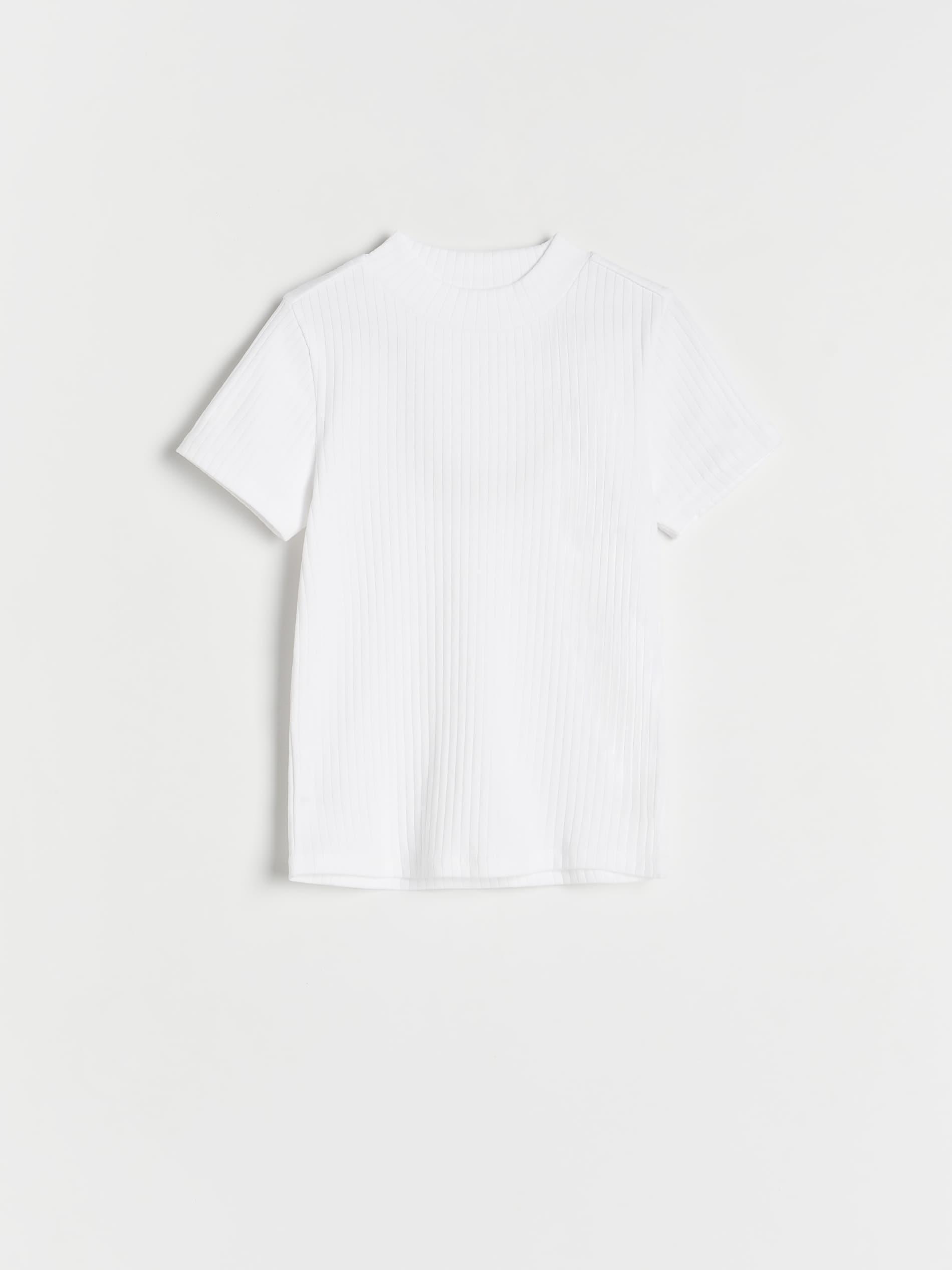 White Rib Knit T-Shirt, Kids Girls, , large image number 2