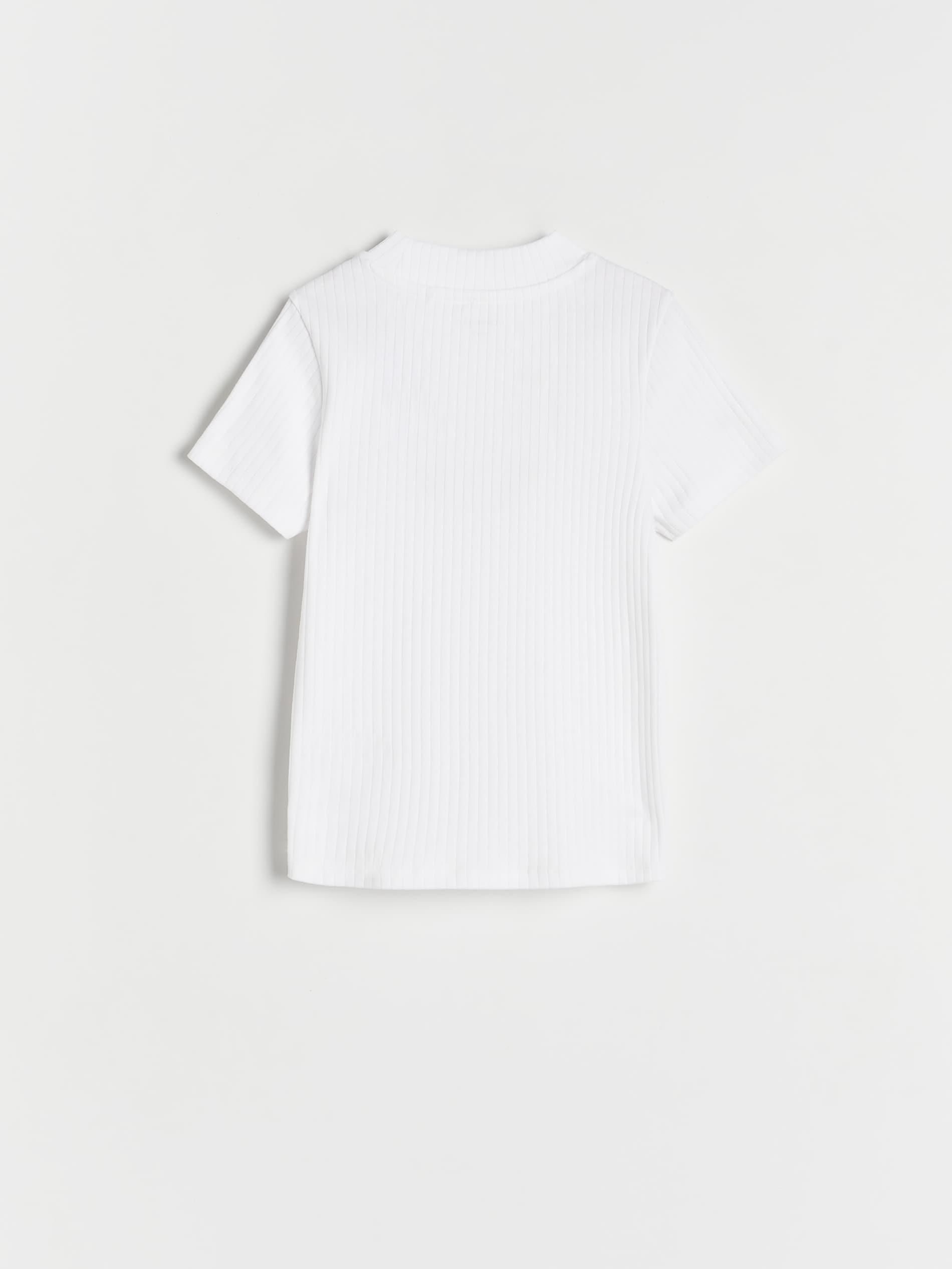 White Rib Knit T-Shirt, Kids Girls, , large image number 3