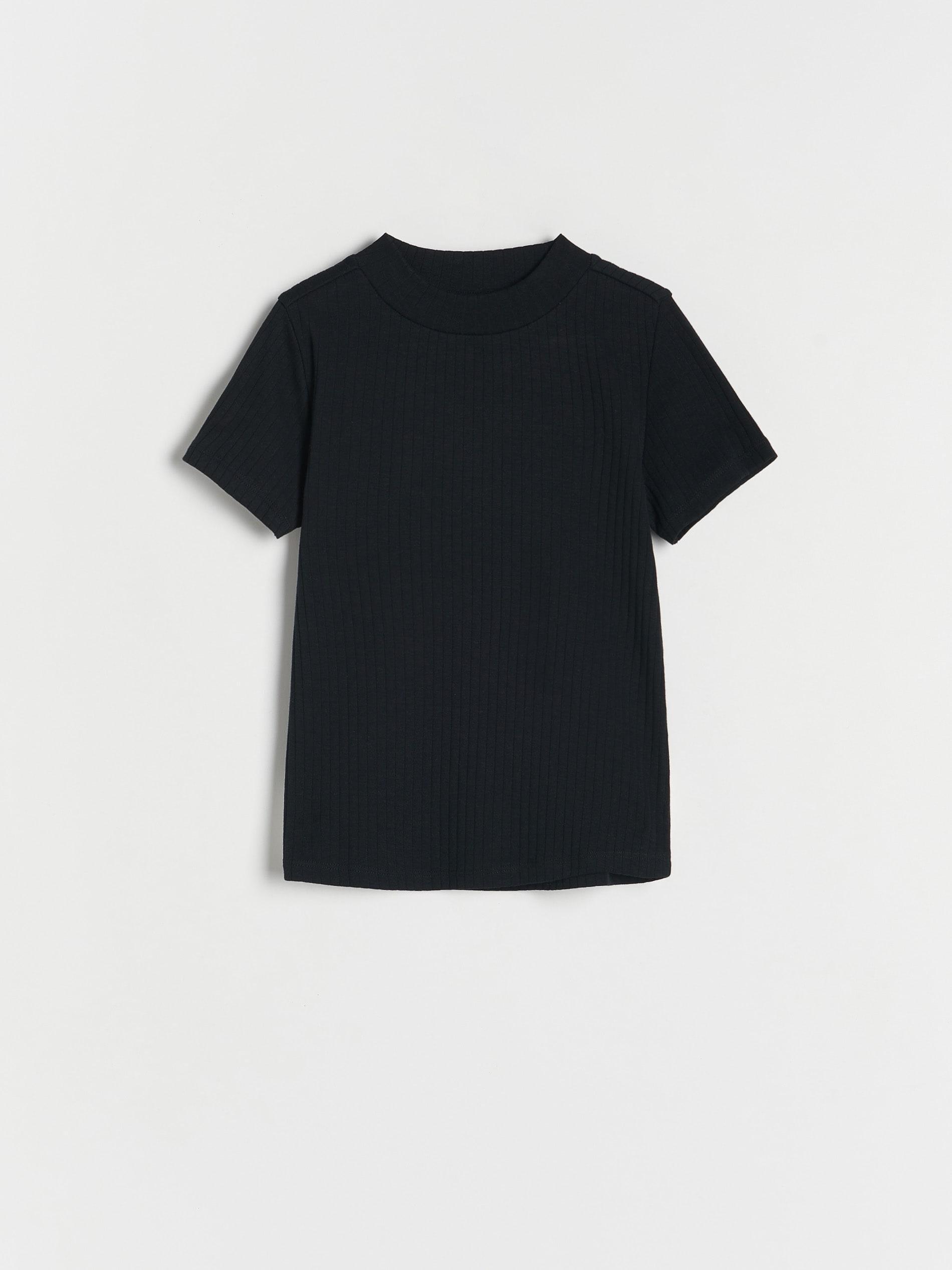 Black Rib Knit T-Shirt, Kids Girls, , large image number 3