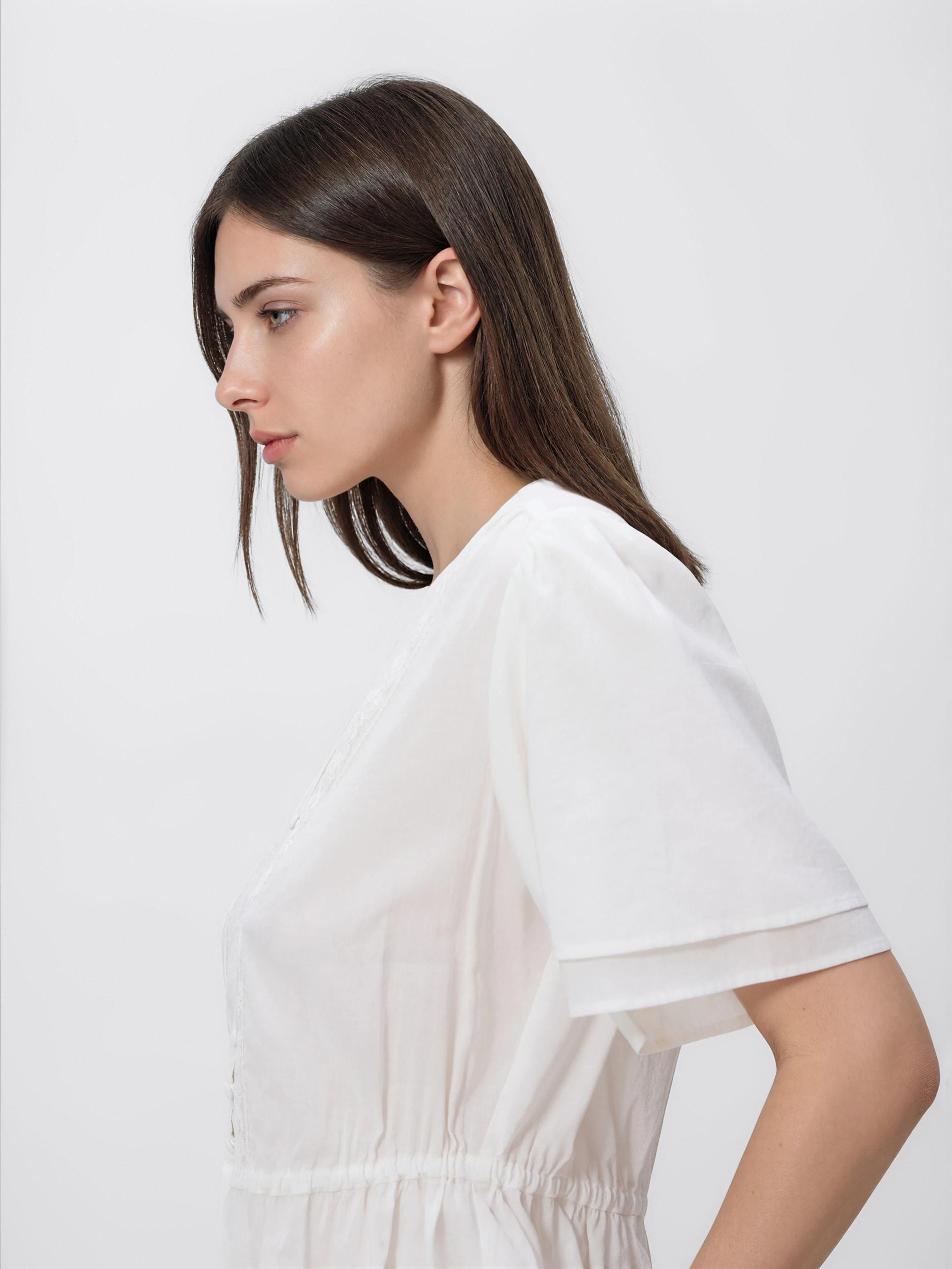 White Viscose Blend Blouse, White, large image number 1