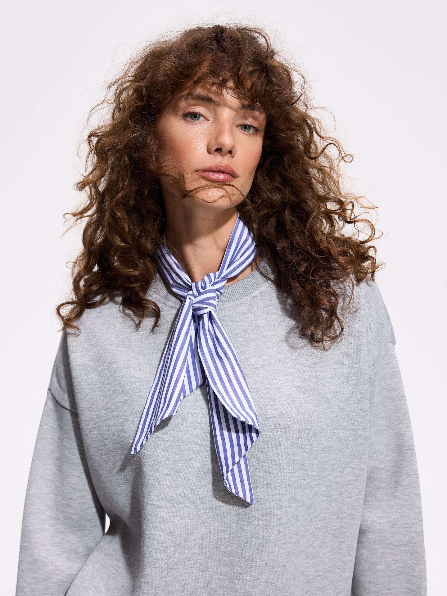 Grey Sweatshirt With Scarf, Light grey, medium