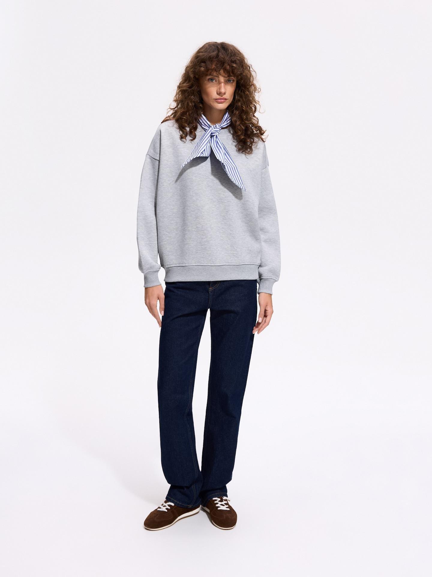 Grey Sweatshirt With Scarf, Light grey, medium