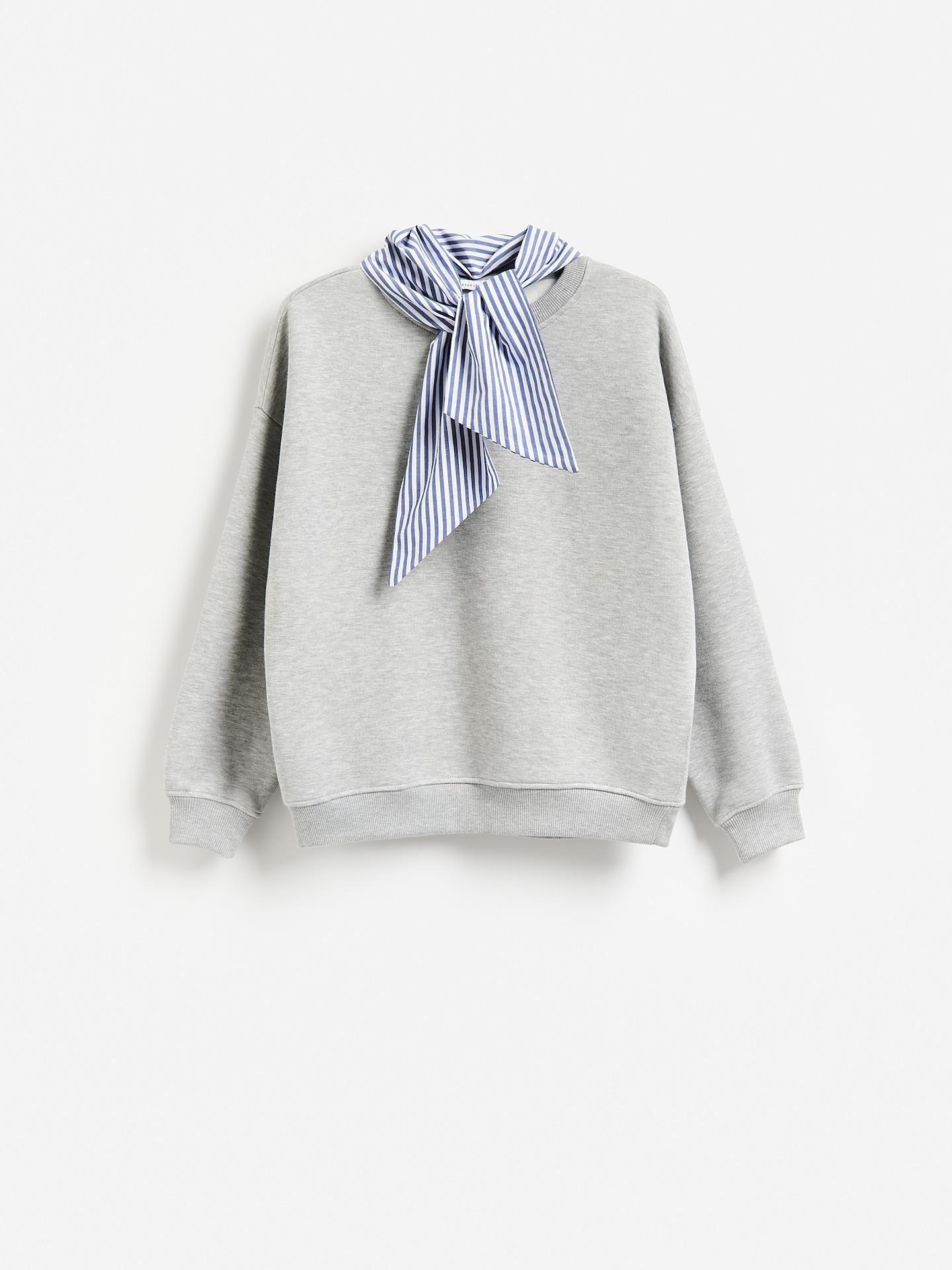 Grey Sweatshirt With Scarf, Light grey, large image number 4