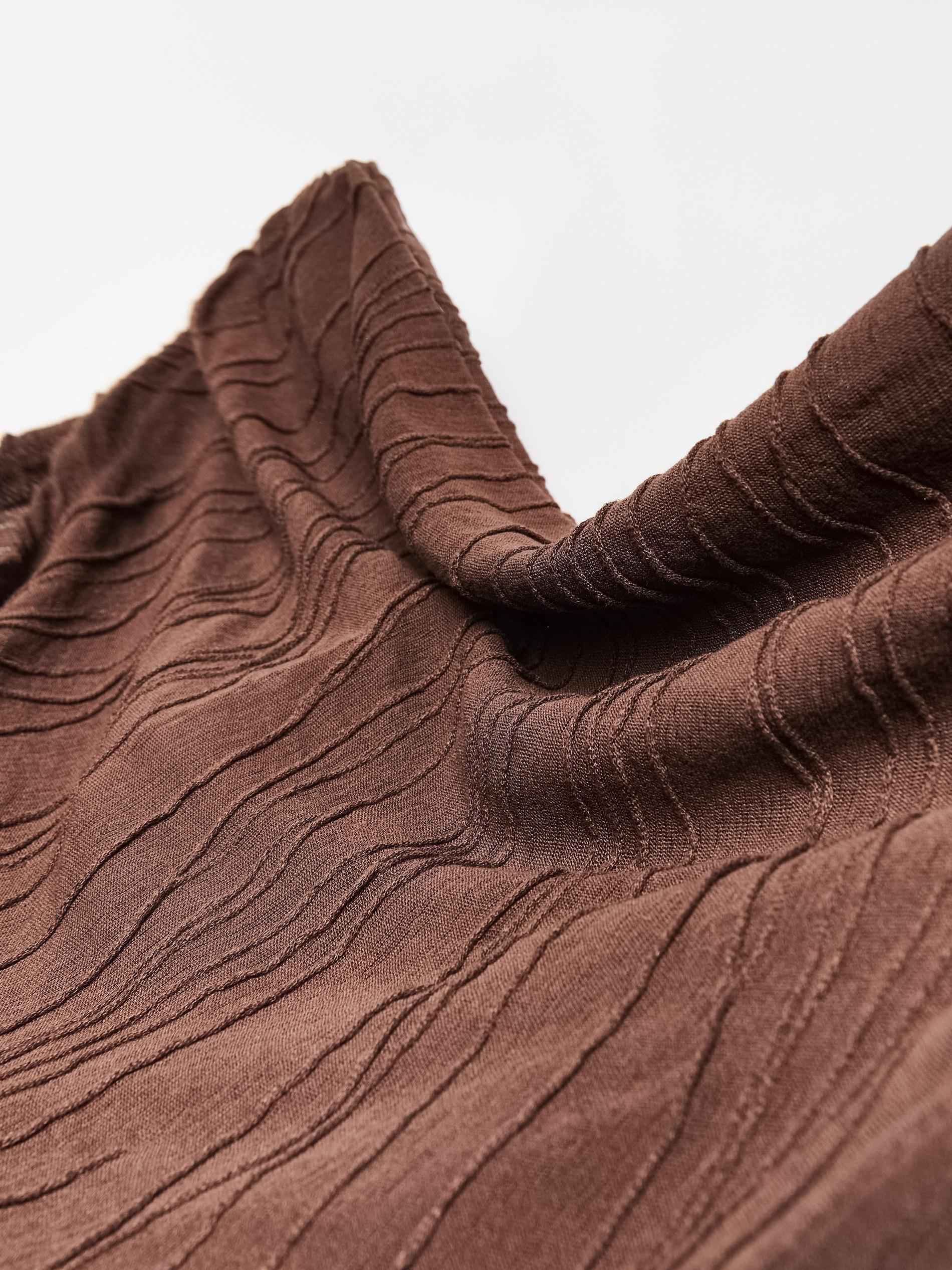 Brown Structural Viscose Blend Blouse, Brown, large image number 5