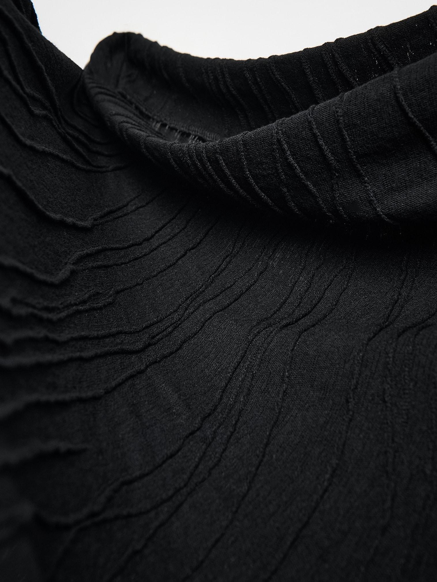Black Structural Viscose Blend Blouse, Black, large image number 5