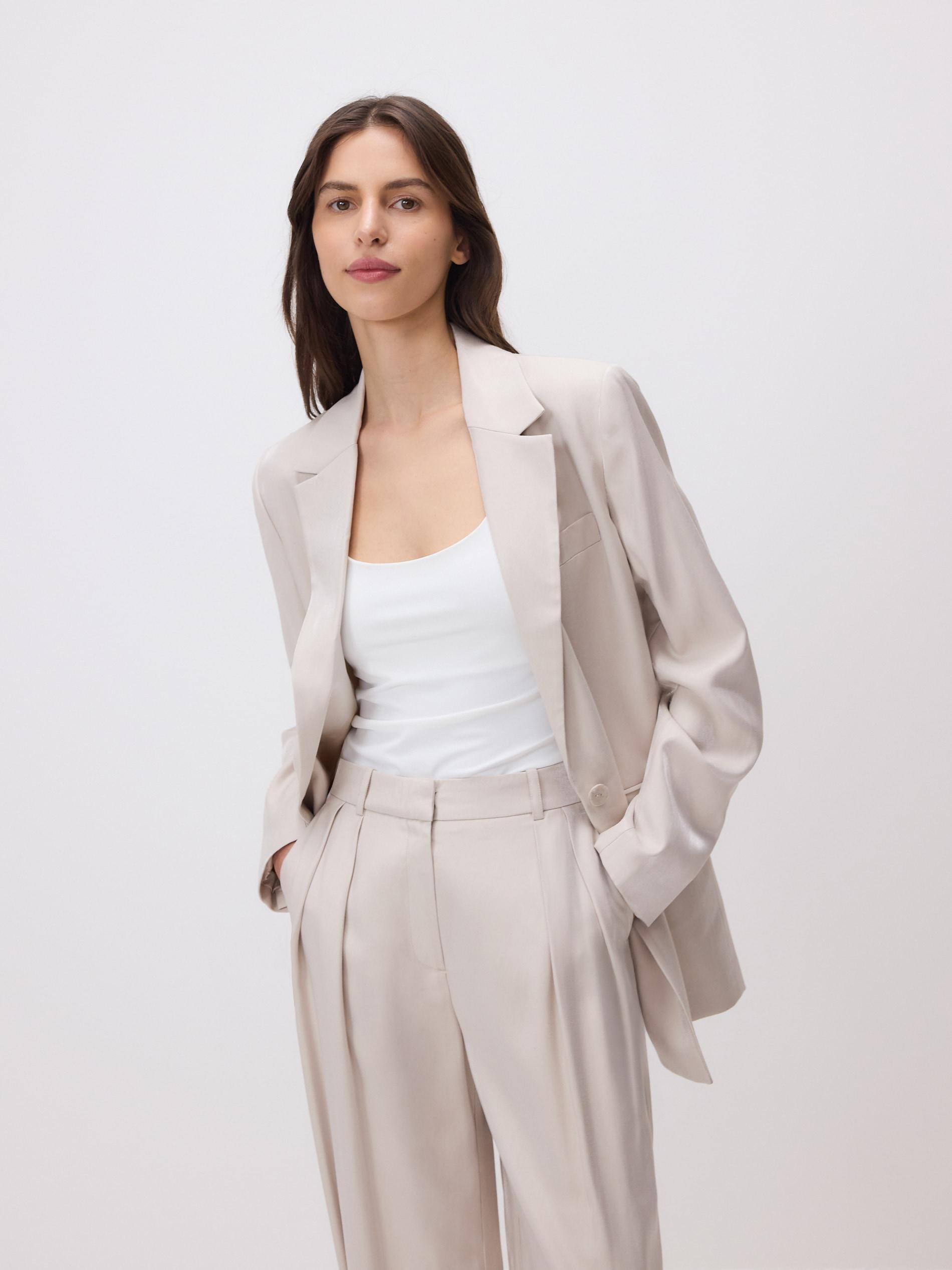 BEIGE Viscose rich trousers, , large image number 3