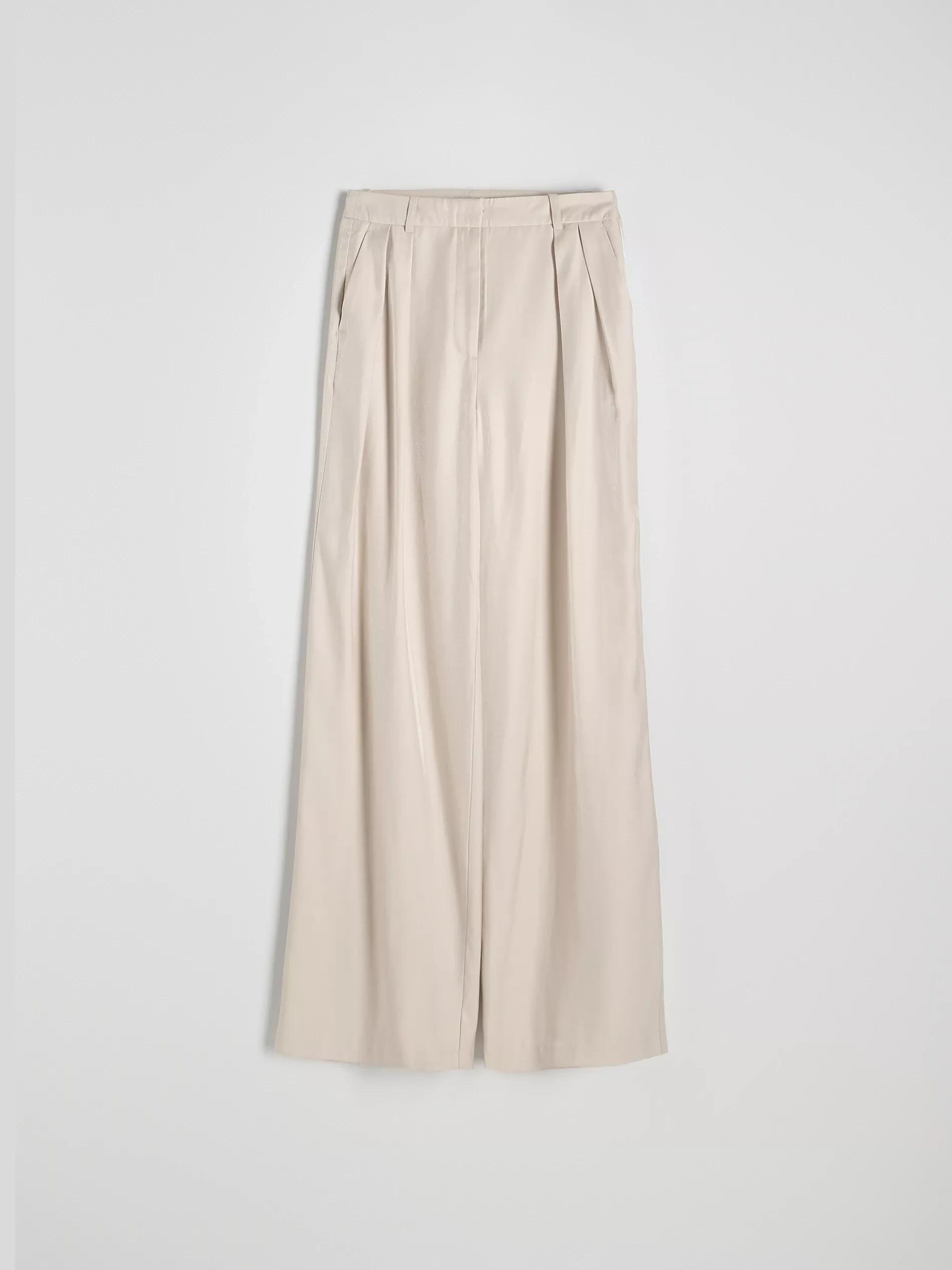 BEIGE Viscose rich trousers, , large image number 5